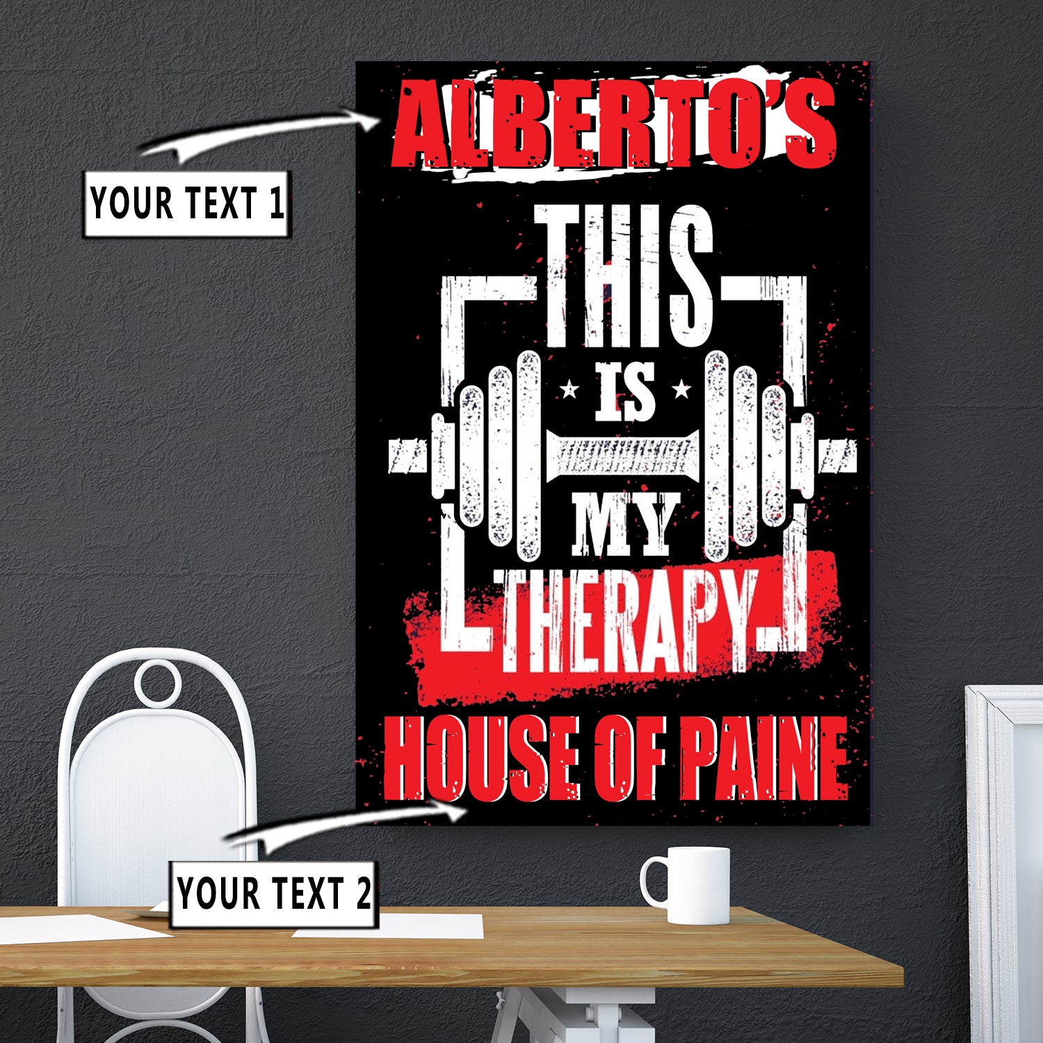 Personalized Gym Poster Canvas Wall Art Home Gym Decor This is My Therapy