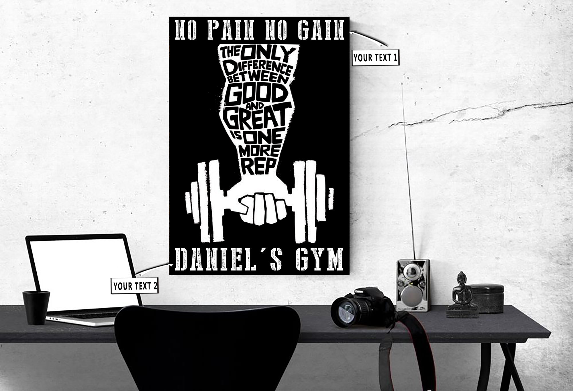 Personalized Gym Poster Canvas Wall Art Home Gym Decor Motivational Quotes