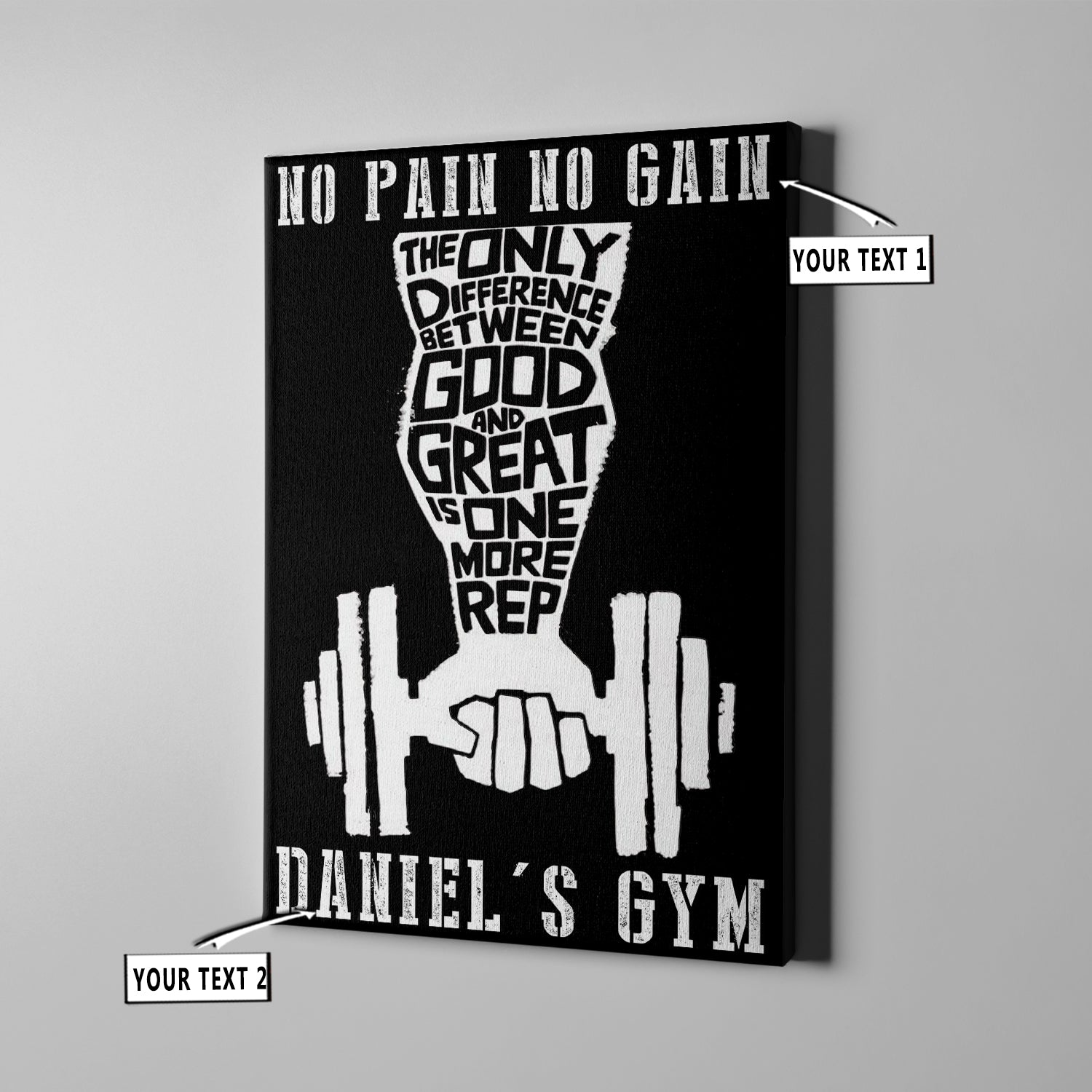 Personalized Gym Poster Canvas Wall Art Home Gym Decor Motivational Quotes