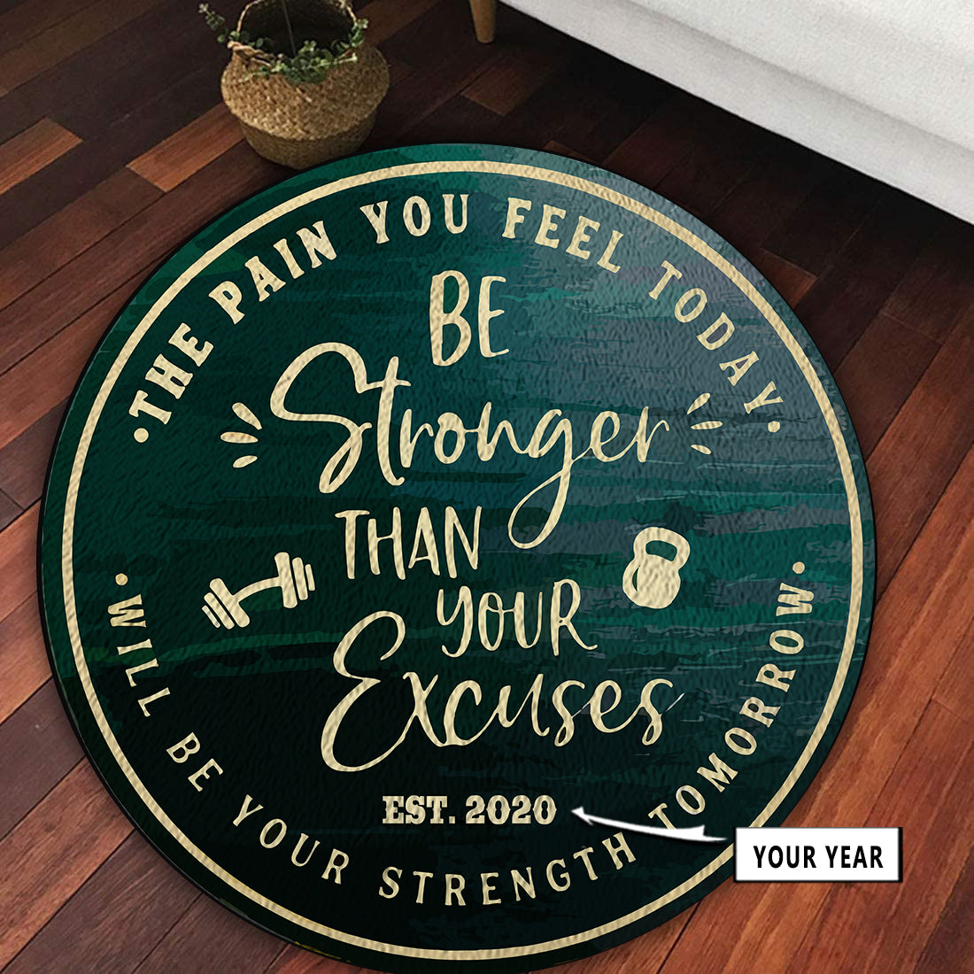 Personalized Gym Round Rug For Home Gym Decor, Fitness Club Fitness gifts