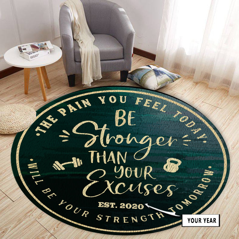 Personalized Gym Round Rug For Home Gym Decor, Fitness Club Fitness gifts