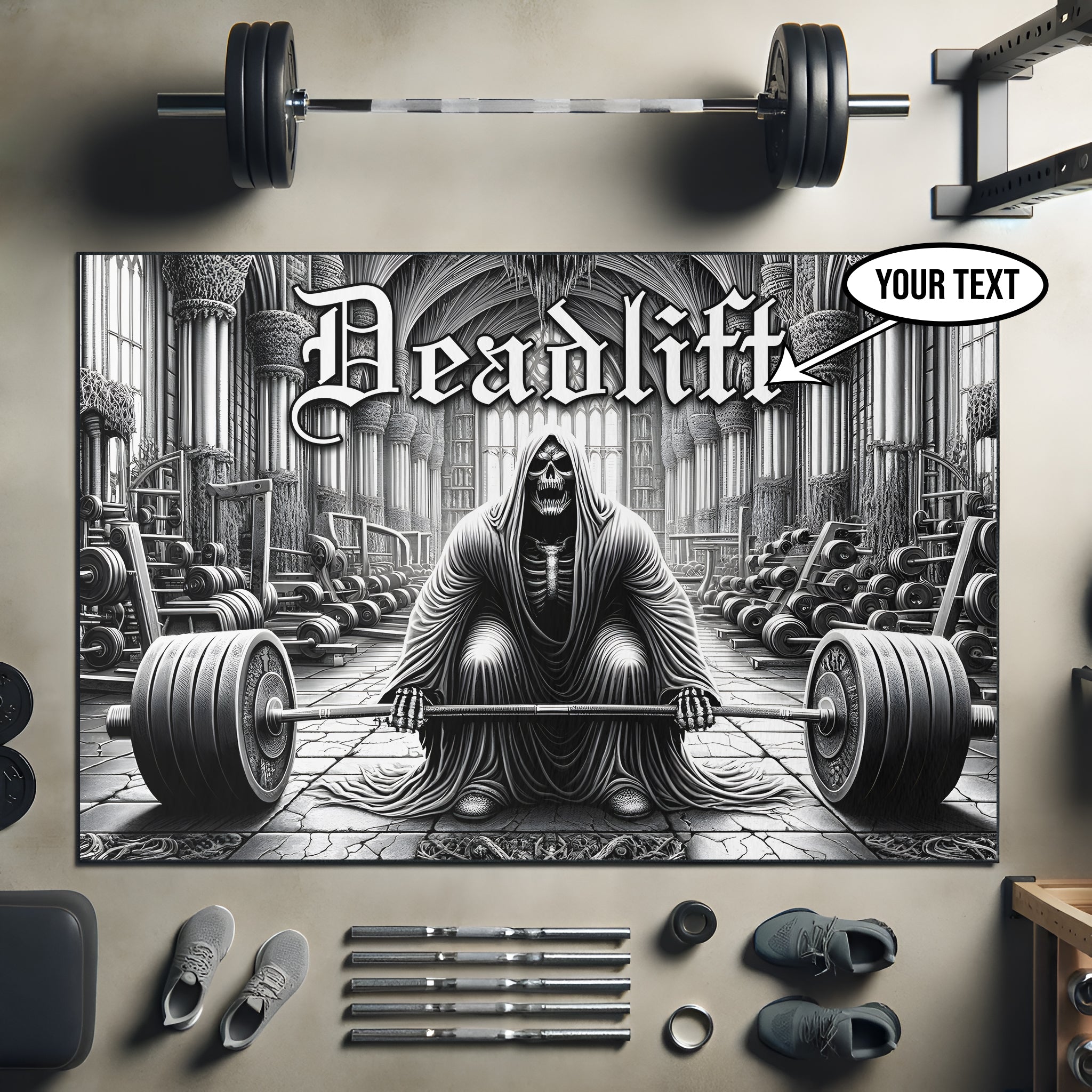 Grim Reaper Deadlift Gym Custom Gym Area Rug