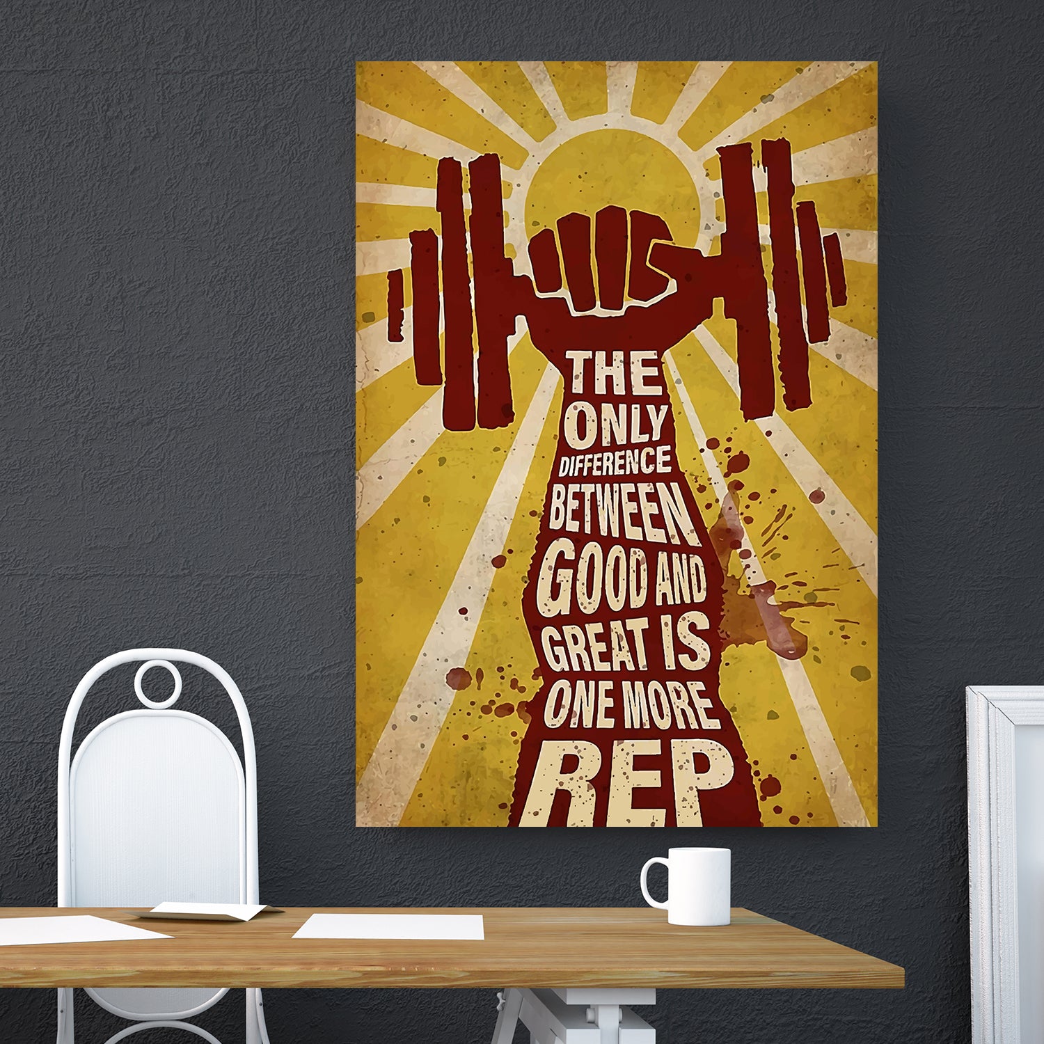 Motivational Quotes Gym Poster Canvas Gym Wall Art Fitness Gifts One More Rep