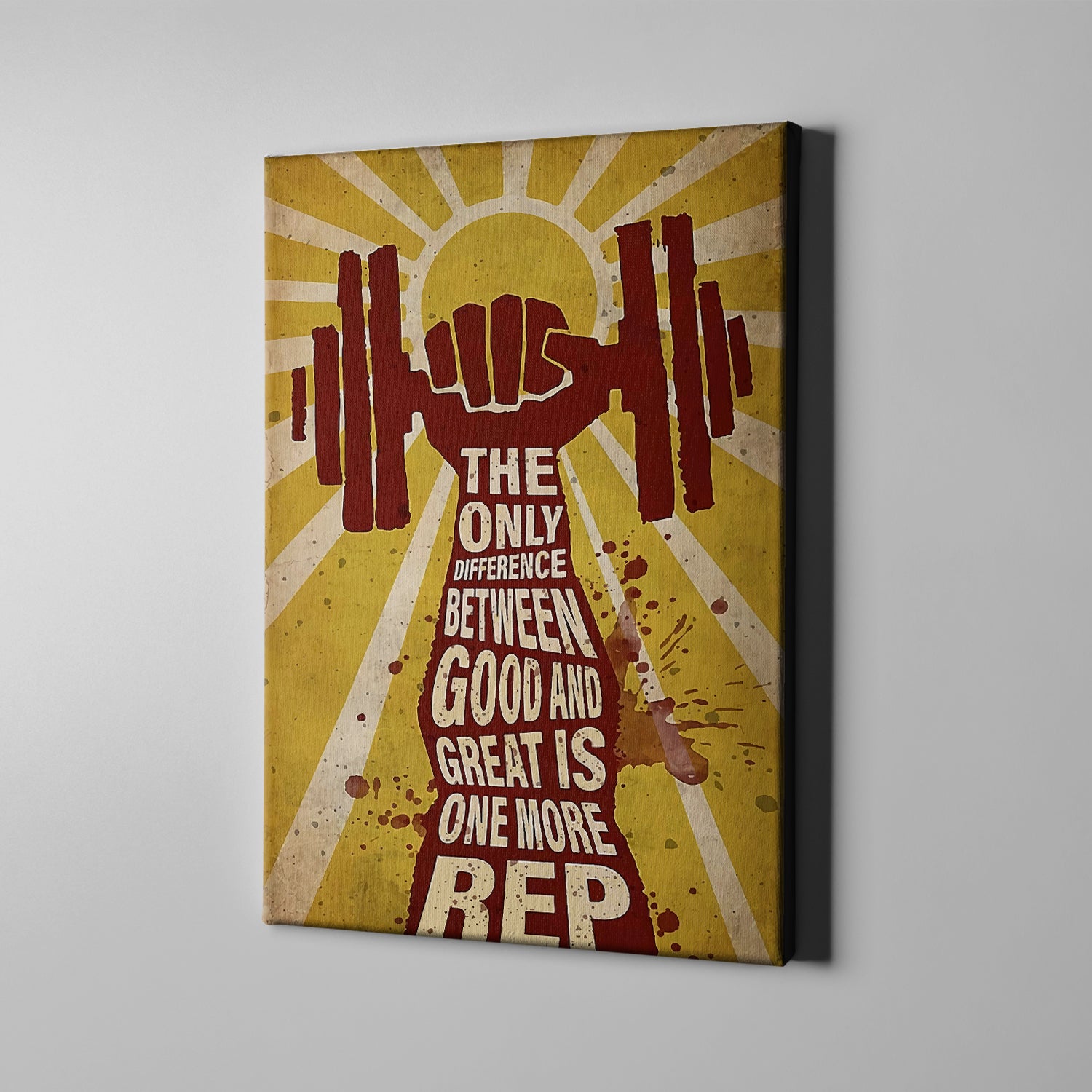 Motivational Quotes Gym Poster Canvas Gym Wall Art Fitness Gifts One More Rep
