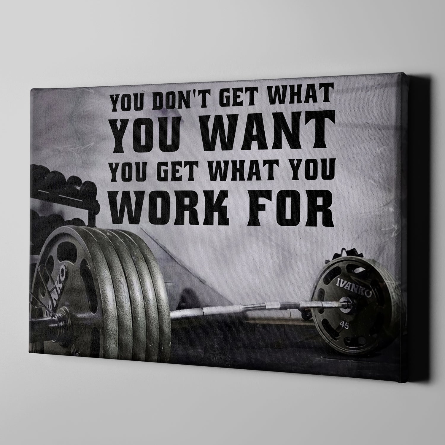 Home Gym Decor You Dont Get What You Want Canvas, Wall Art