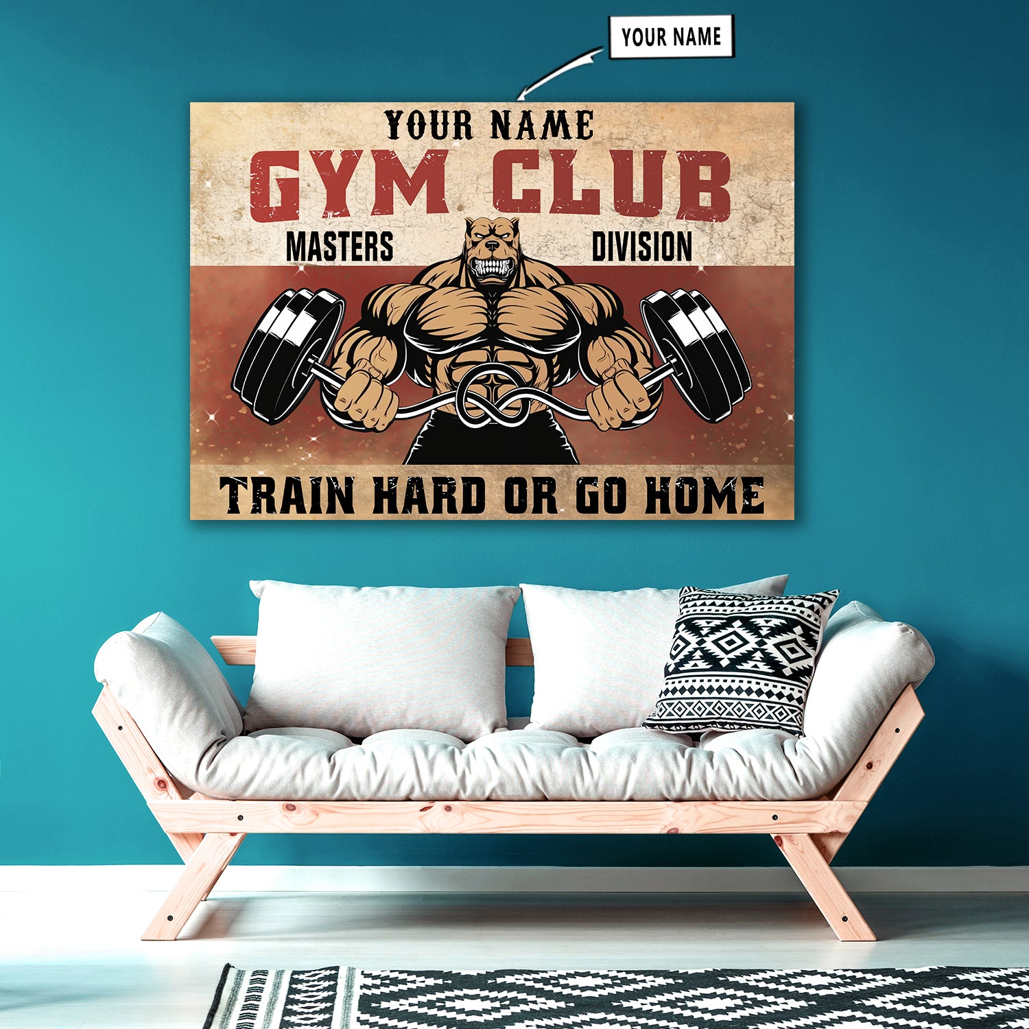 Personalized Fitness Home Gym Decor Club Decor, Weightlifting Canvas, Wall Art