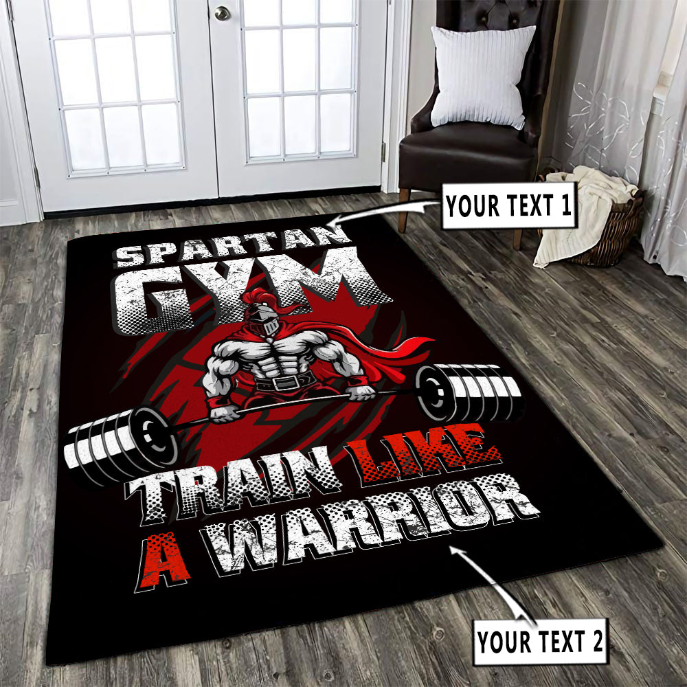 Personalized Gym Rug Spartan Home Gym Decor Motivational Quotes
