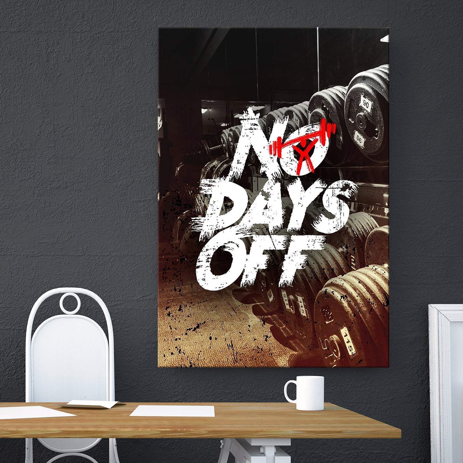 No Days Off Gym Poster Canvas Gym Wall Art Fitness Gifts