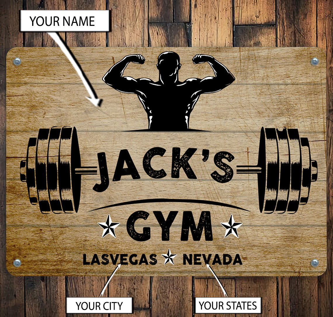 Fitness Custom Metal Sign Home Gym Decor Vintage Metal Sign Gym Gift