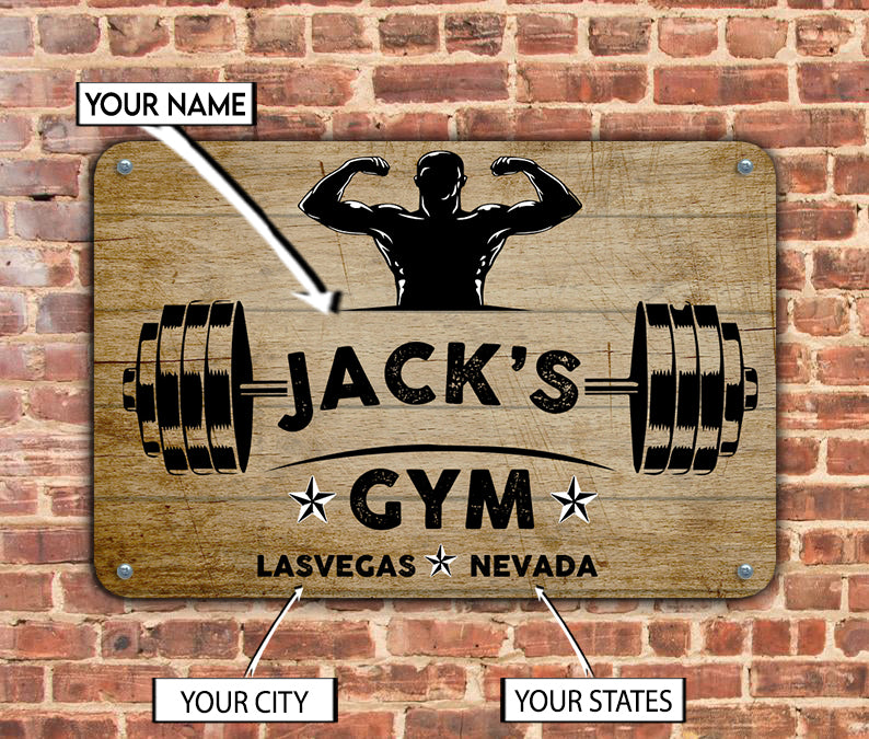 Fitness Custom Metal Sign Home Gym Decor Vintage Metal Sign Gym Gift