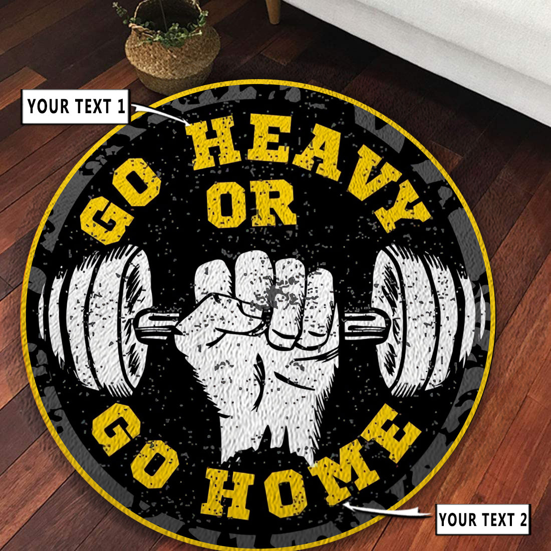 Personalized Fitness Home Gym Decor Go Hard Or Go Home