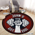 Personalized Gym Round Rug, Home Gym Decor, Bodybuilding gift