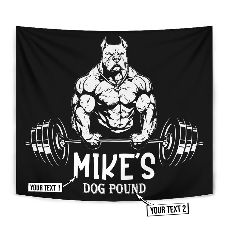 Personalized Home Gym With Pitbull Flags 11186