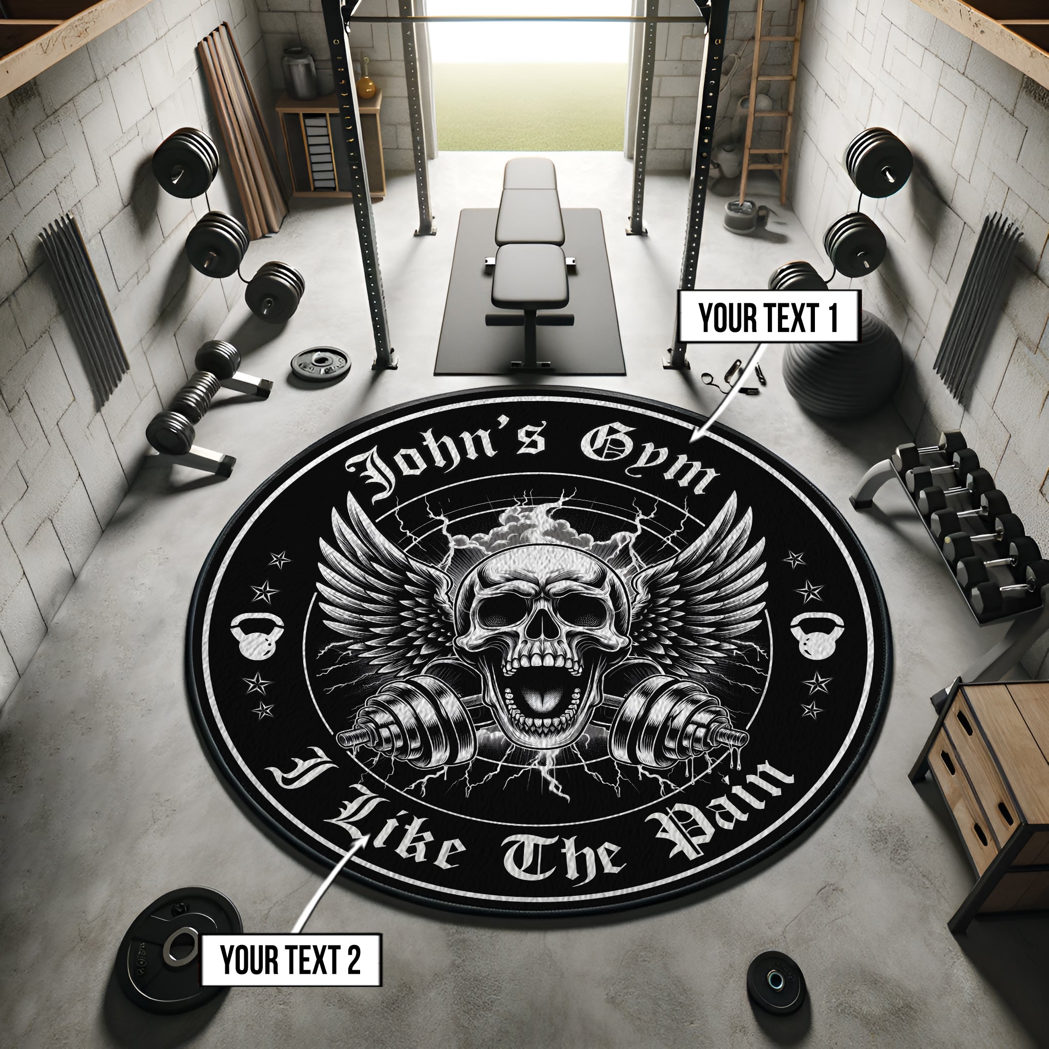 Custom Gym Round Rug I LIKE THE PAIN