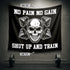 Monochrome Skull Flag for Gym Wall Decor 08980