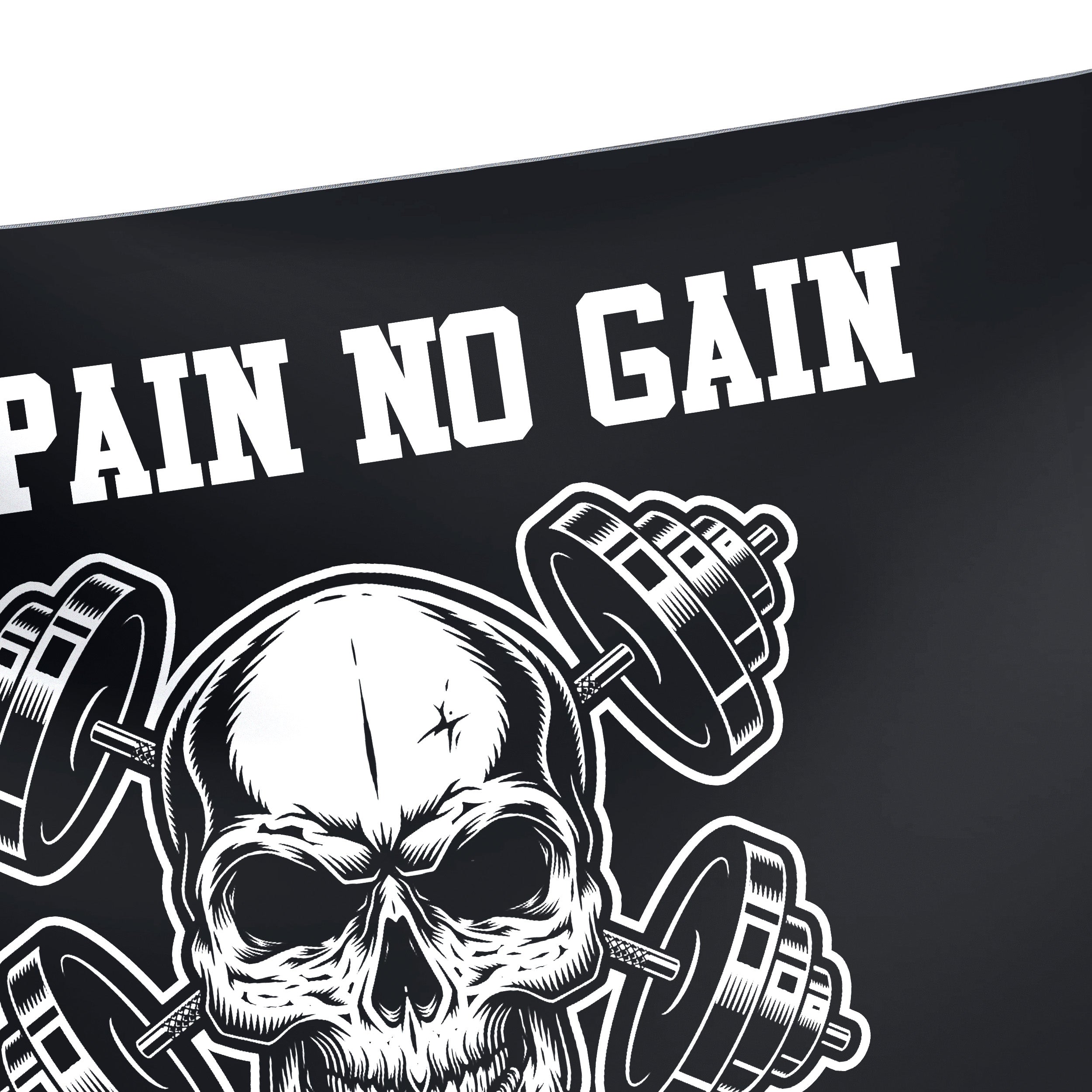 Monochrome Skull Flag for Gym Wall Decor 08980