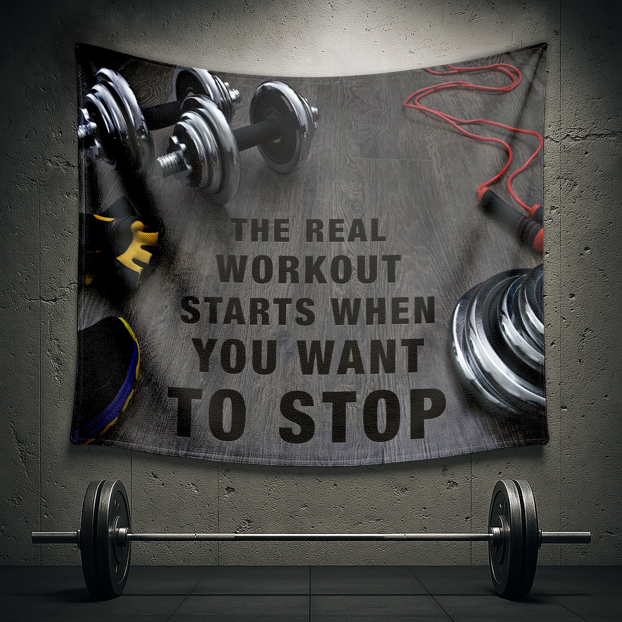 Motivational Workout Banner Home Gym Decor 10002
