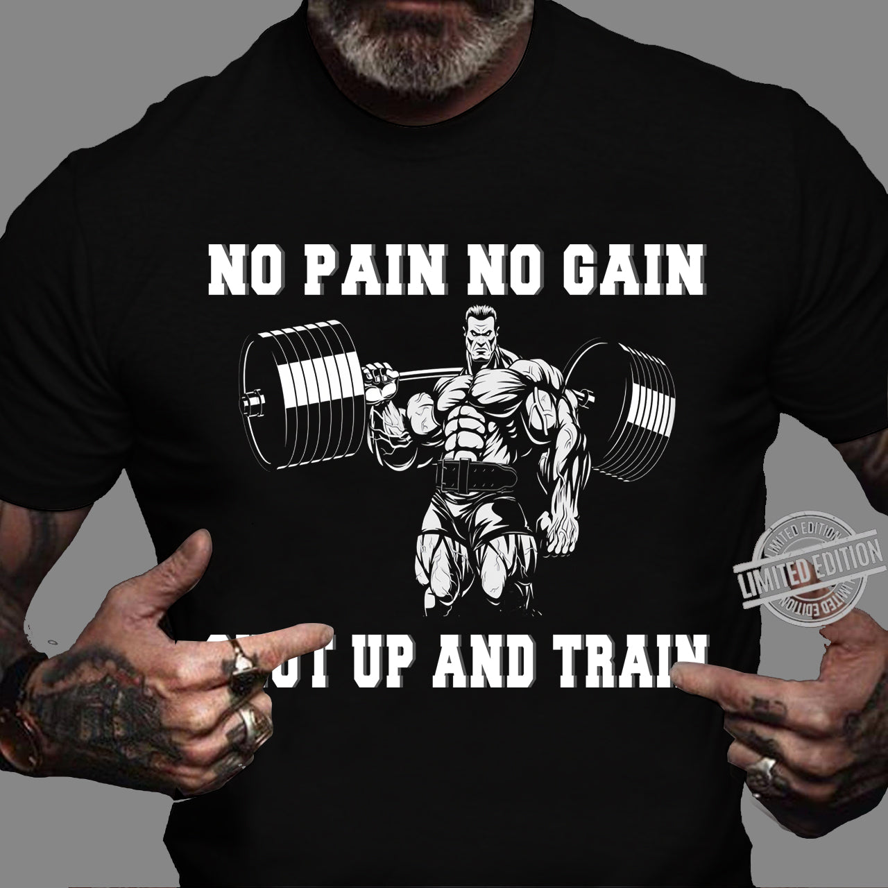 Gym Men T-shirts Weightlifting Shirts Muscle Man Shut Up And Train