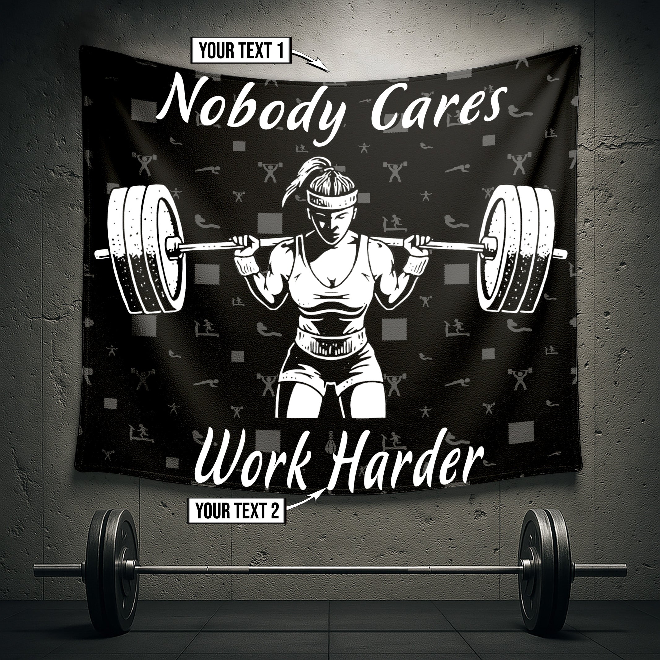 Custom Women Weightlifting Flag for Home Gym Decor Ideas 10145