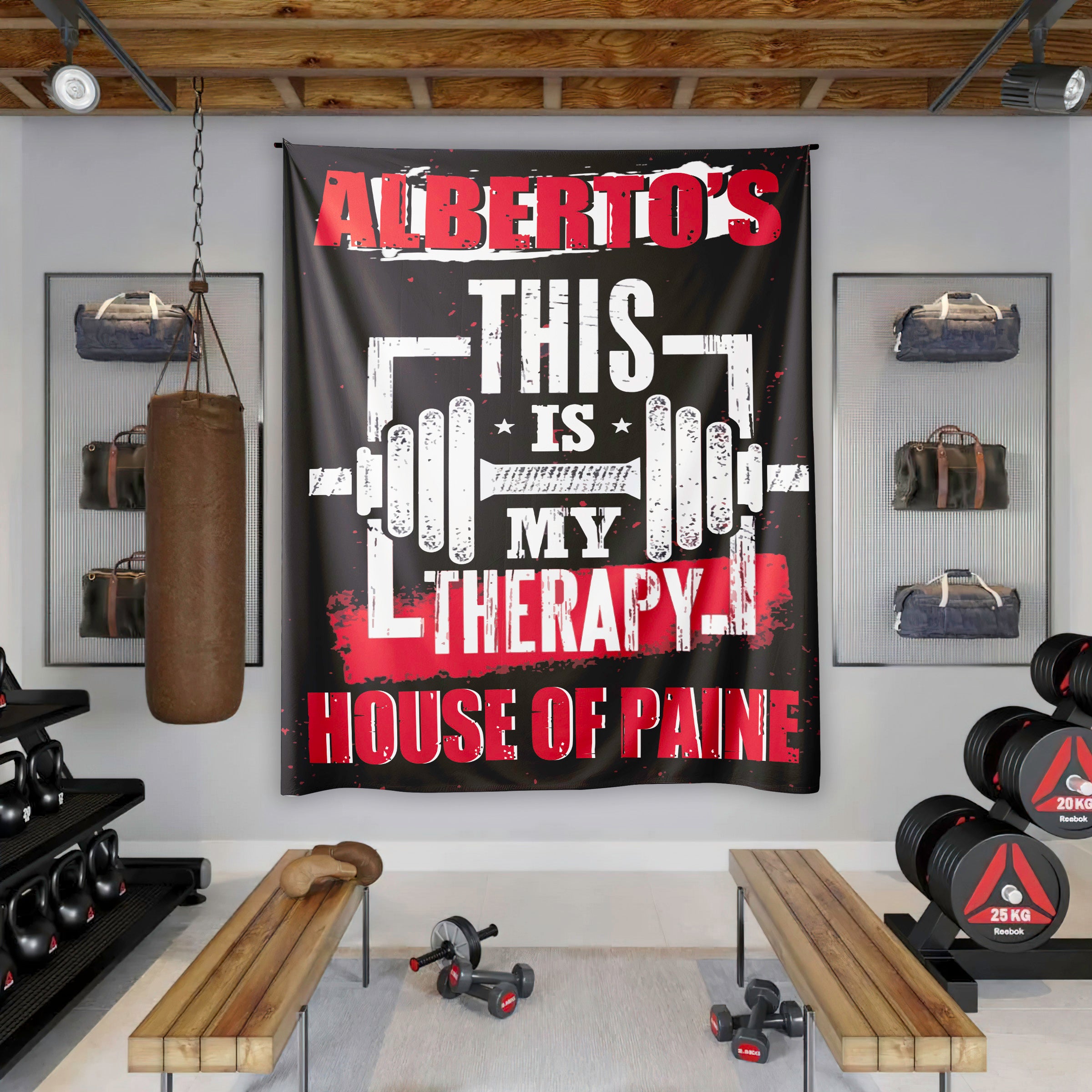 Personalized Home Gym Decor My Therapy Banner Flag Tapestry 10409