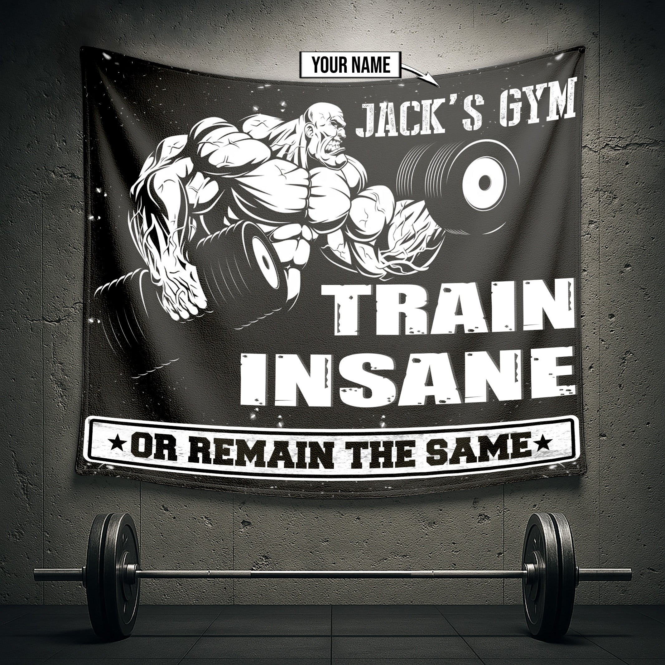 Custom Garage Gym Flags for Home Gym Decor Bodybuilding Motivation Quote 10466