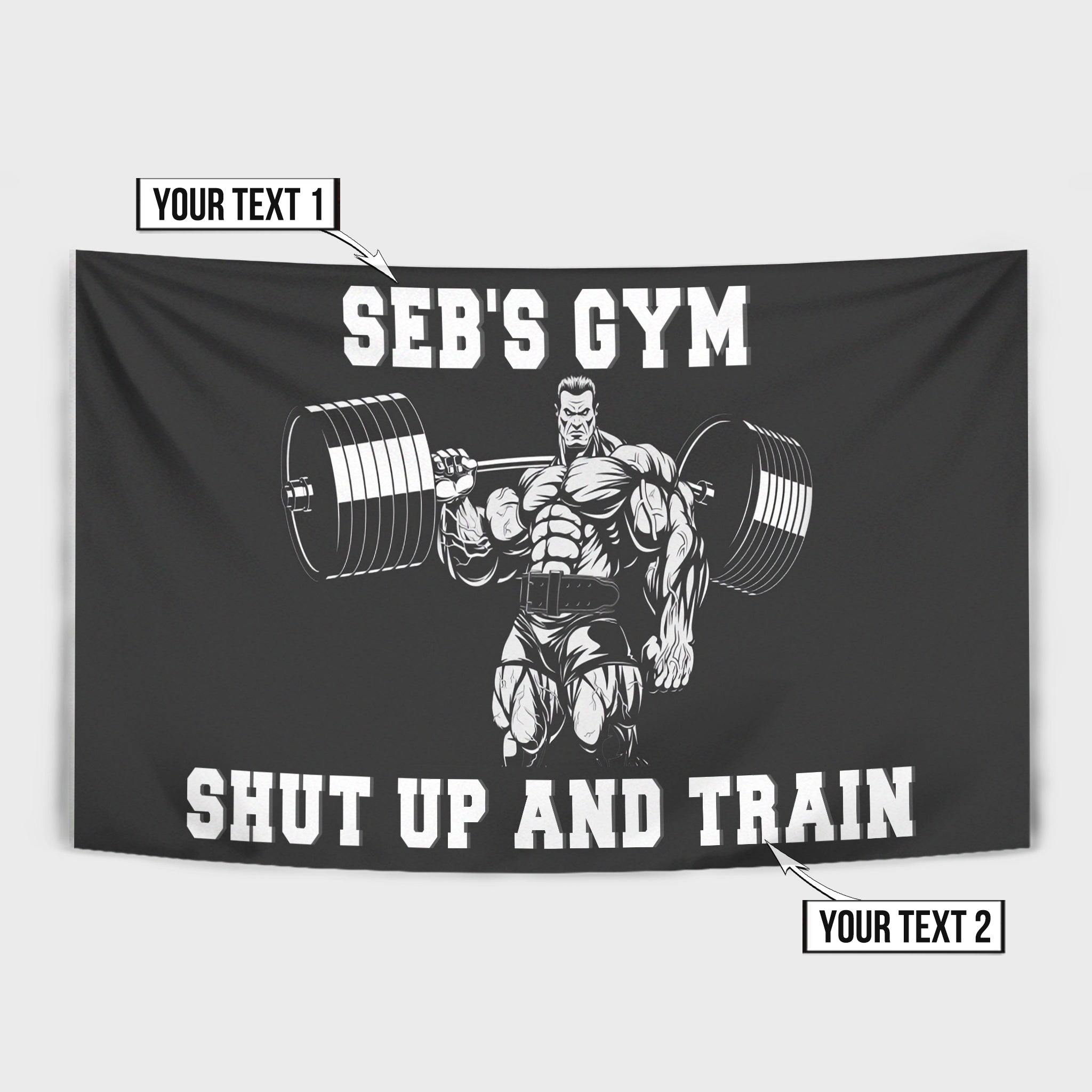 Personalised Gym, Home Gym Motivational Flag Banner 10480