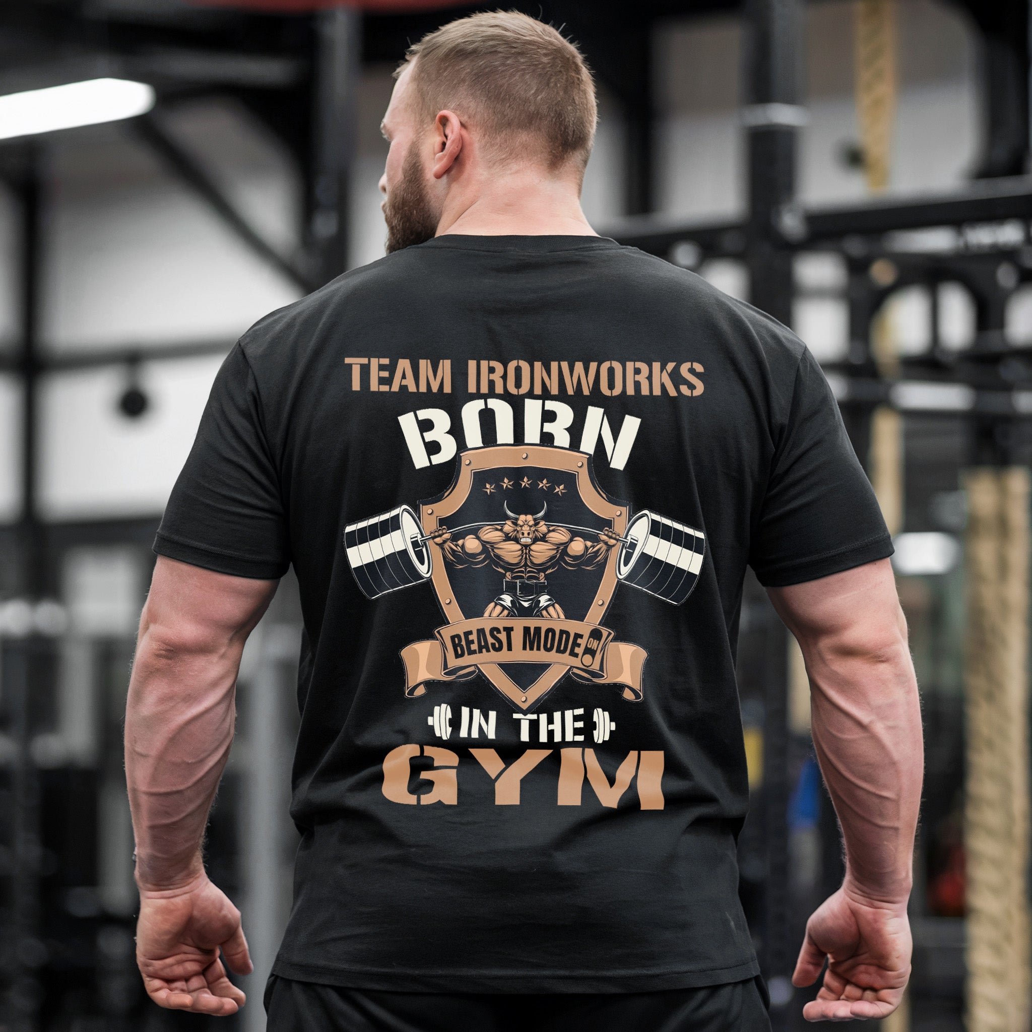 Gym Pump Cover T-shirt Train Like a Beast Motivational Saying 10529