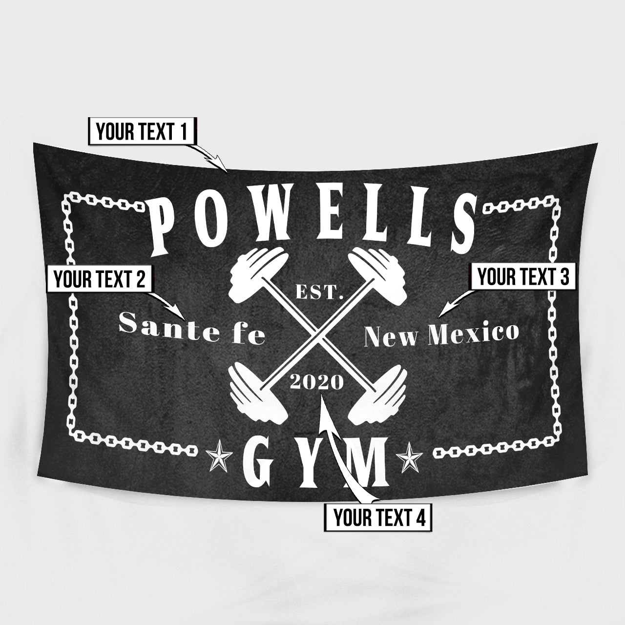 Personalized Home Gym Decor Motivational Quotes Flag Banner 10695