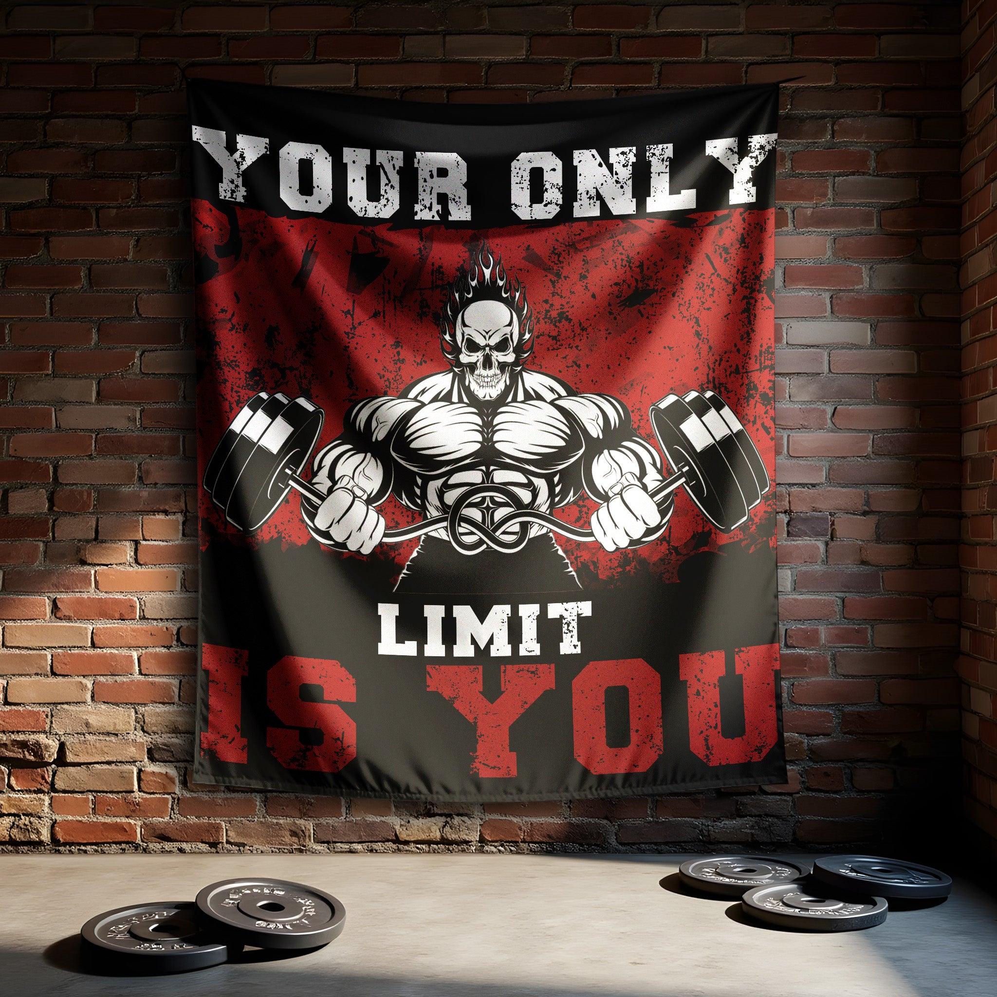 Home Gym Decor Motivational Quotes Flag Banner Tapestry 10762