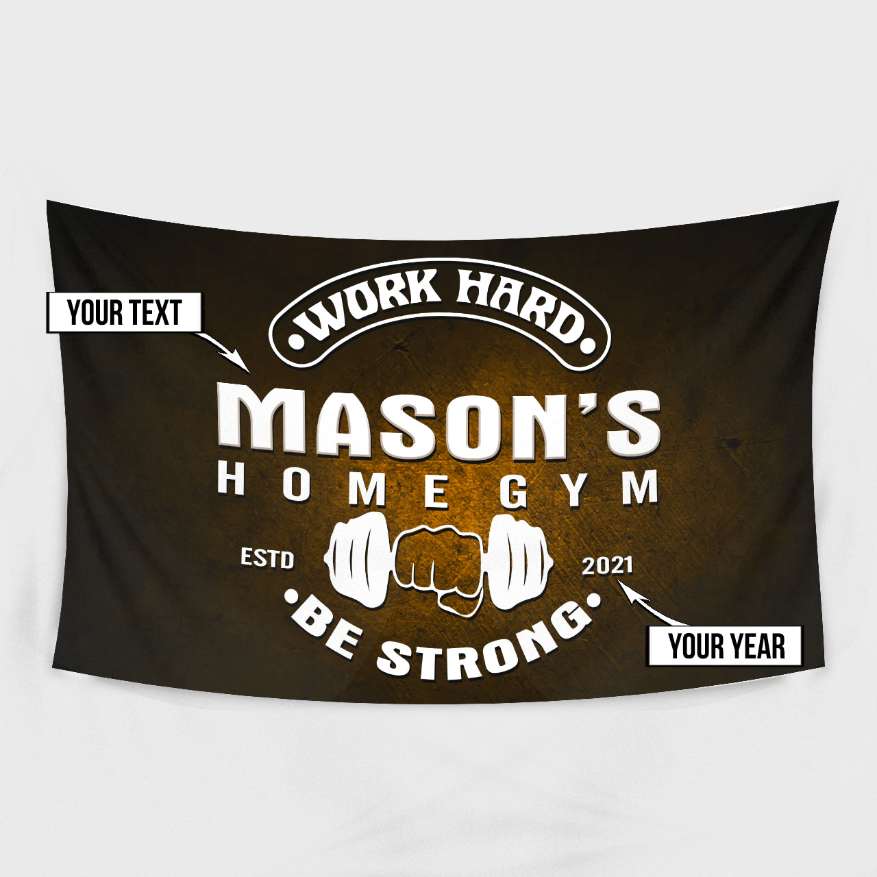 Custom Flag Banner for Home Gym and Fitness Center 10772