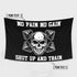 Home Gym Banner Flag Decor Monochrome Skull Gym Wall Art 10858