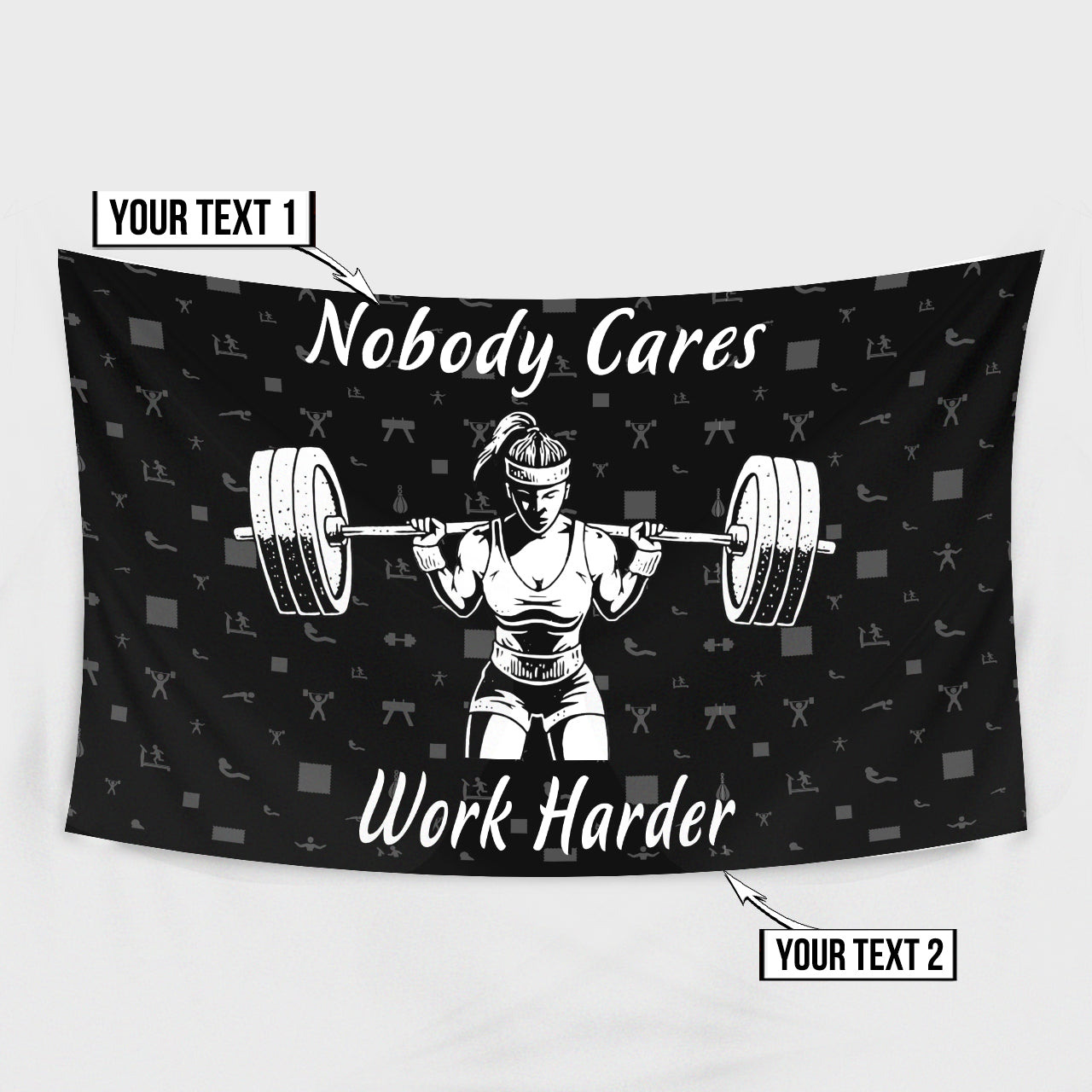 Personalized Ladies Gym Fitness Flag Home Gym Decor Weightlifting 10930