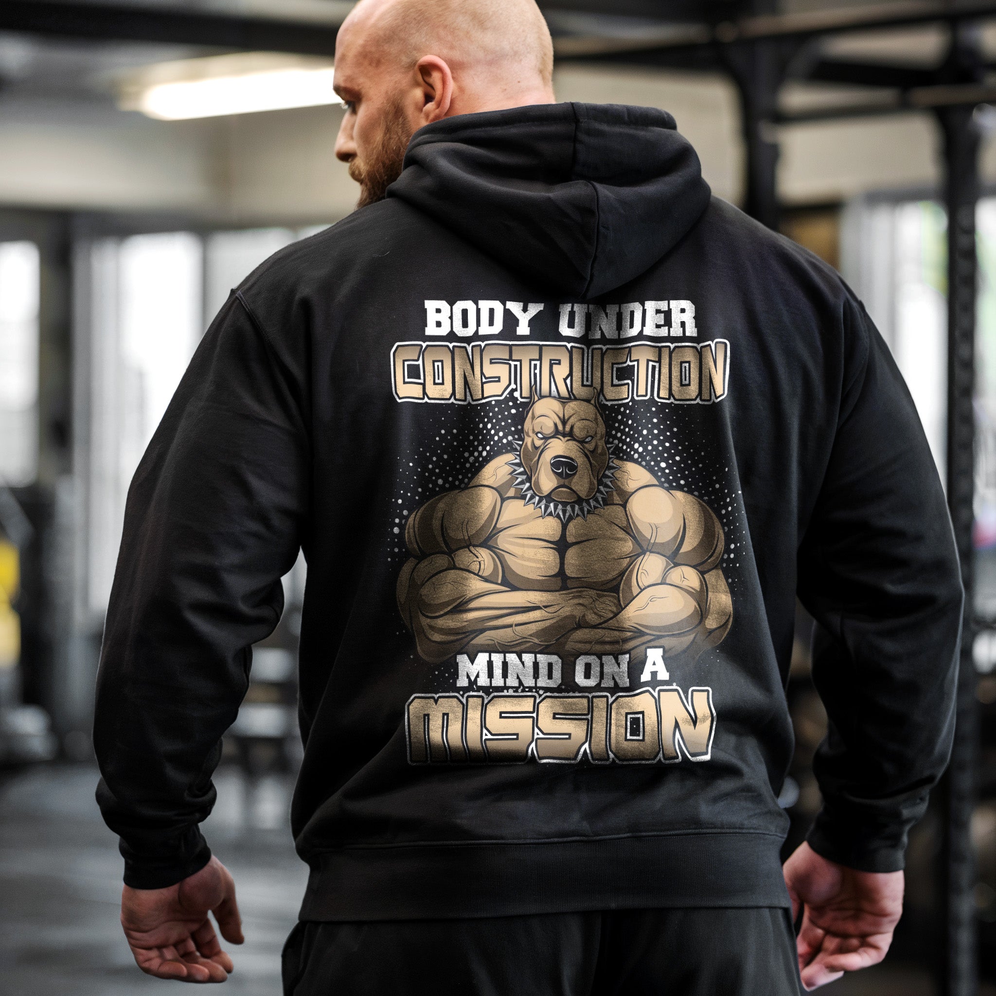 Pump Cover Gym Hoodie Weightlifting Shirt Body Under Construction 11068