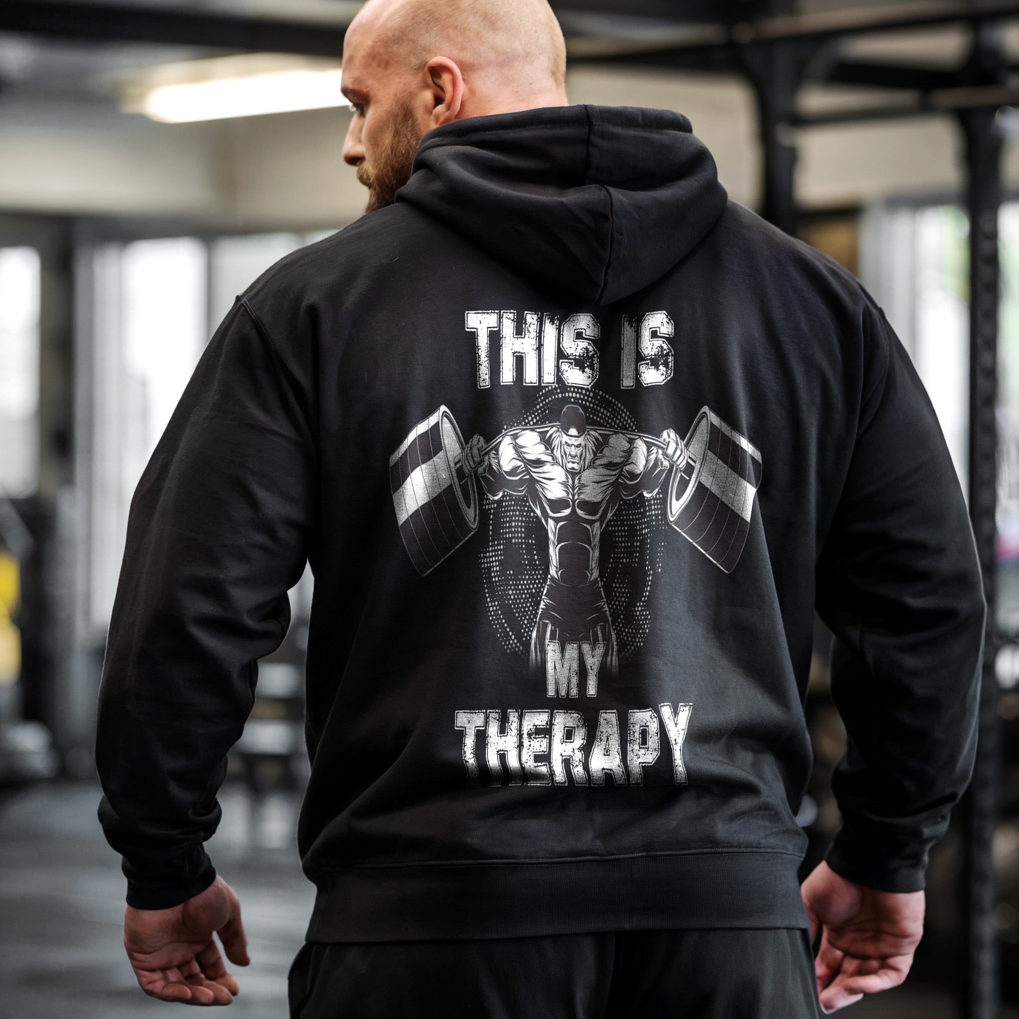 Pump Cover Gym Hoodie Weightlifting Shirt Body This is My Therapy 11069