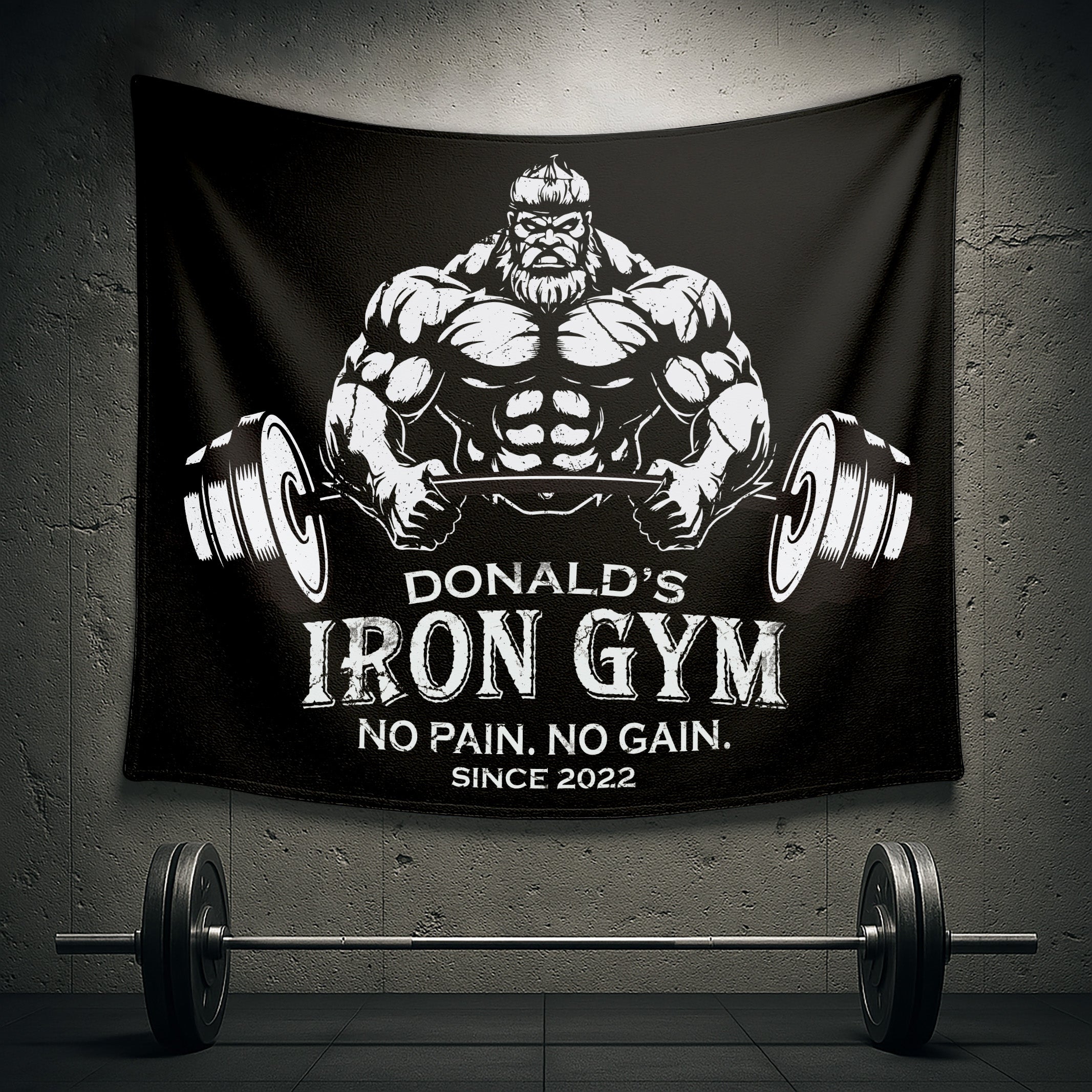 Personalized Home Gym Flag Iron Viking 11185