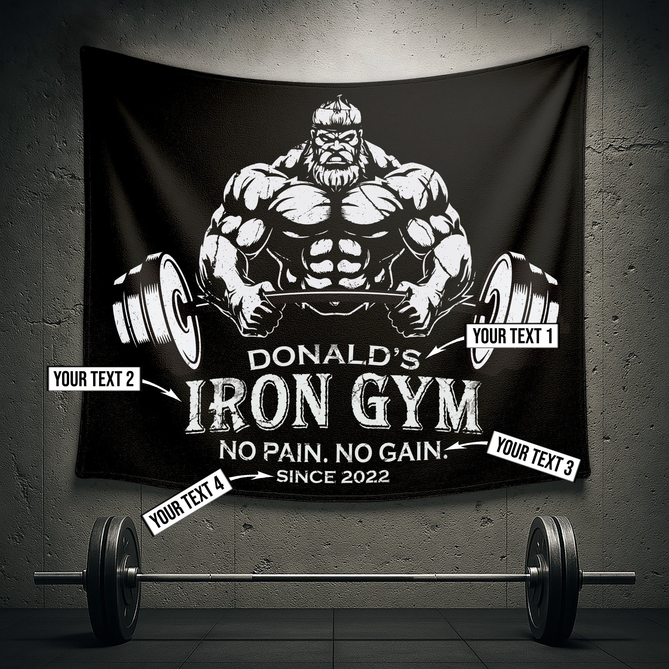 Personalized Home Gym Flag Iron Viking 11185