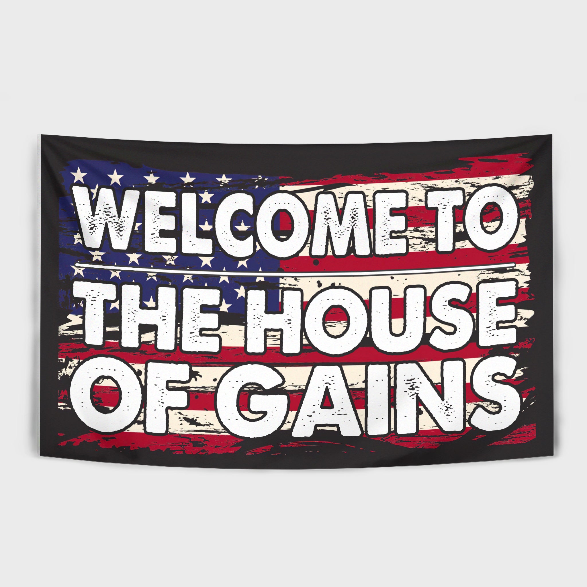 House Of Gains Banner Motivational Home Gym Decor 11249