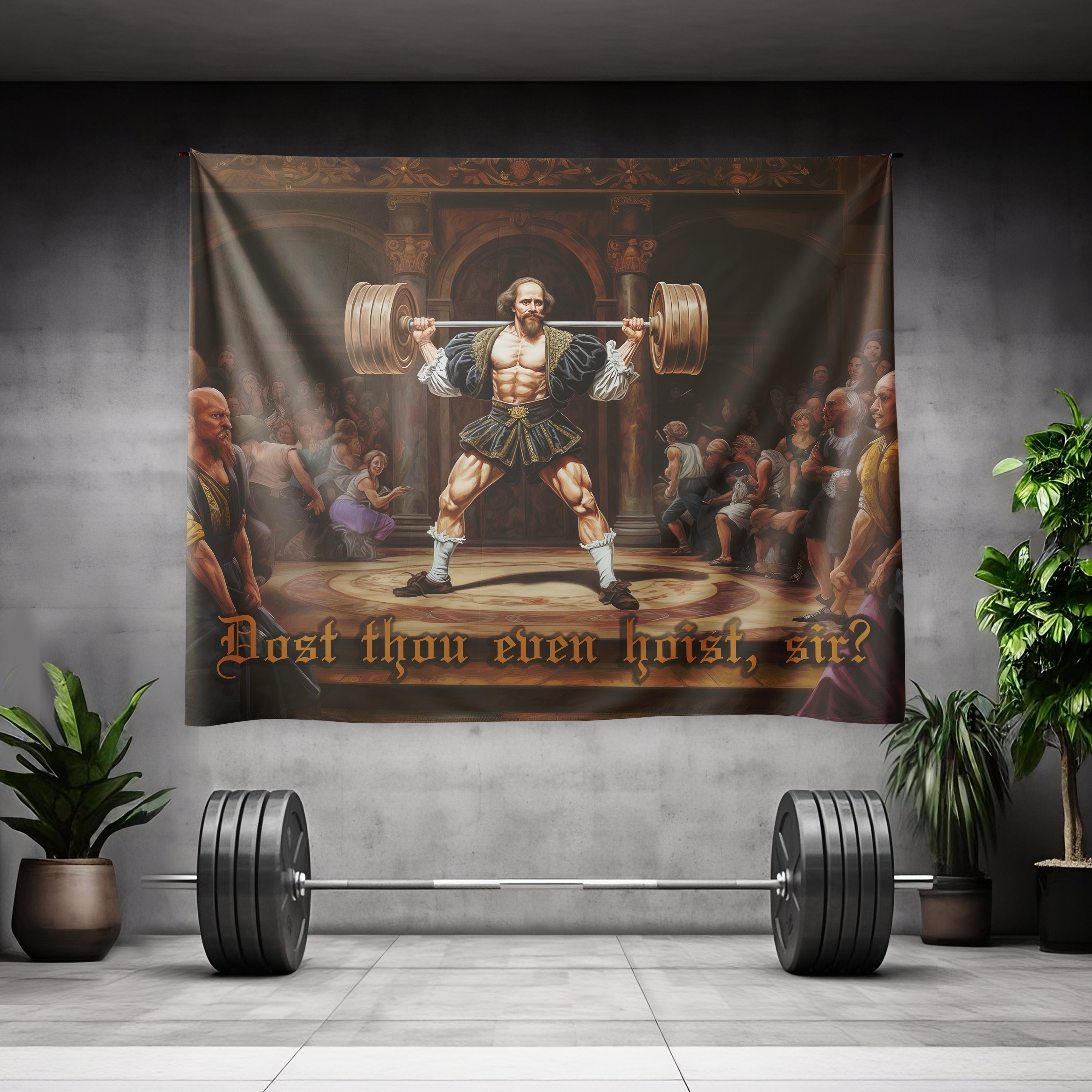 Gym Flag - Authentic Garage Gym Flags & Workout Flags | "Dost Thou Even Hoist, Sir?" Banner 11262