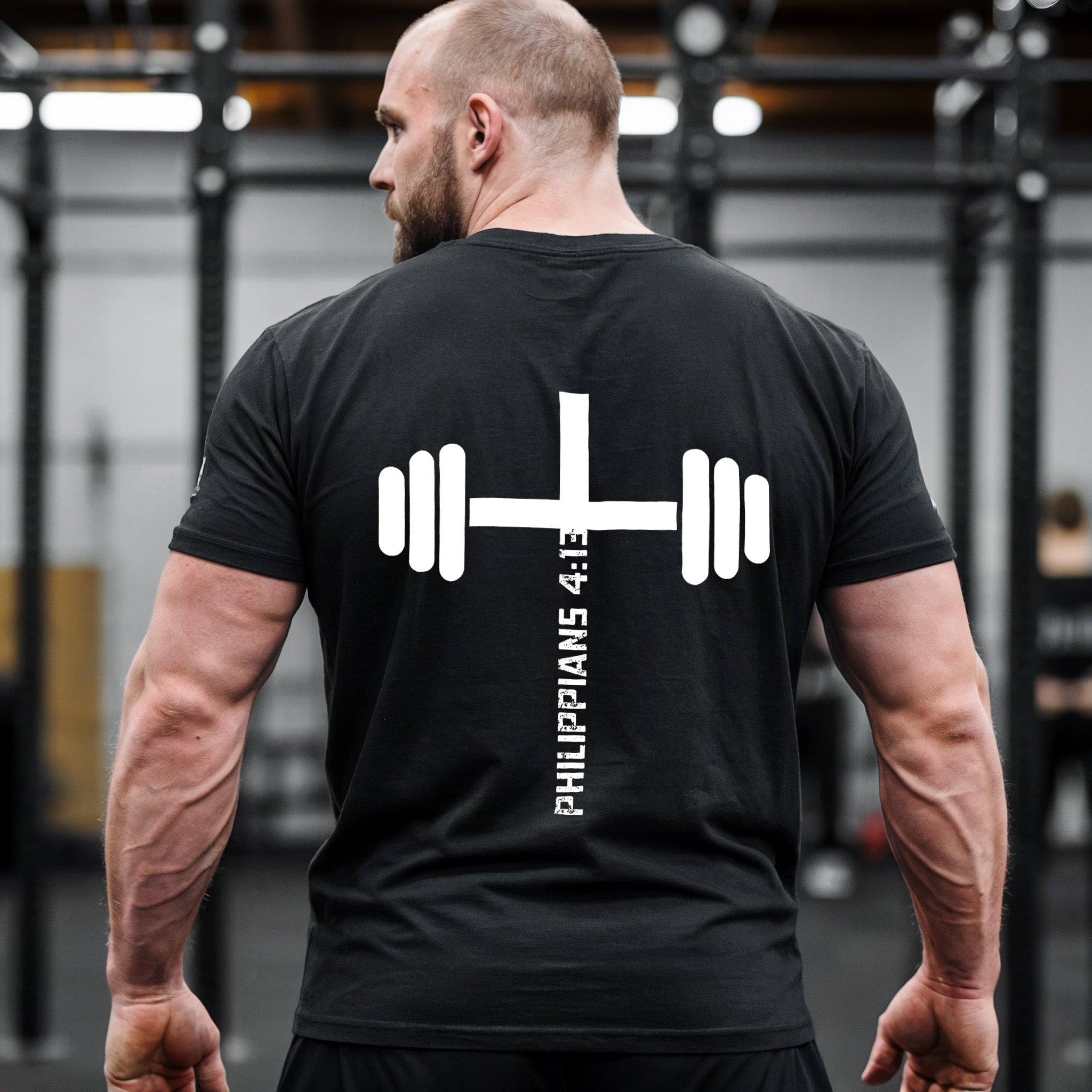 Philippians 4:13 Dumbbell Cross Gym Shirt 11281