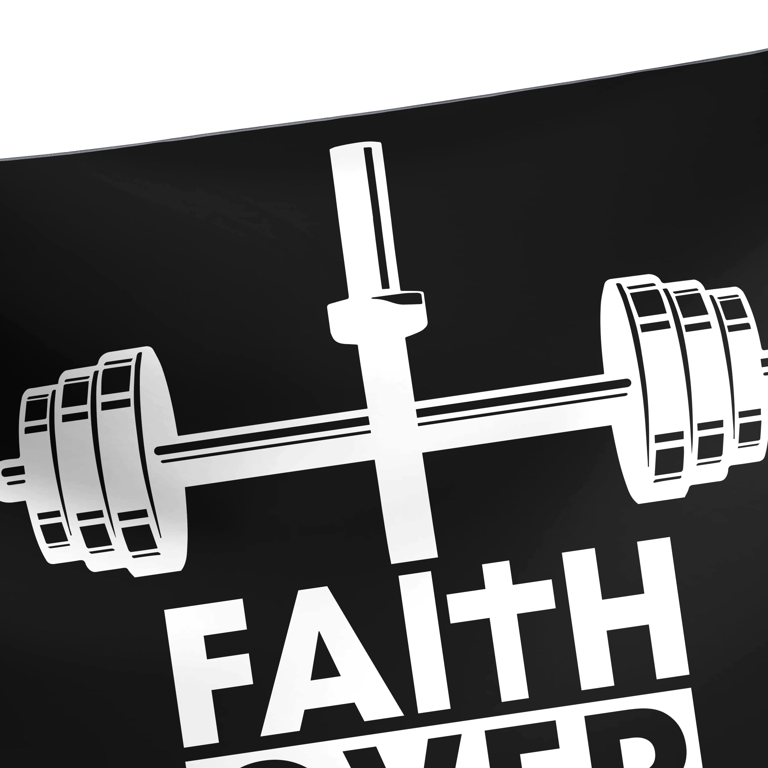 Faith Over Fear Dumbbell Cross Gym Flag 11283