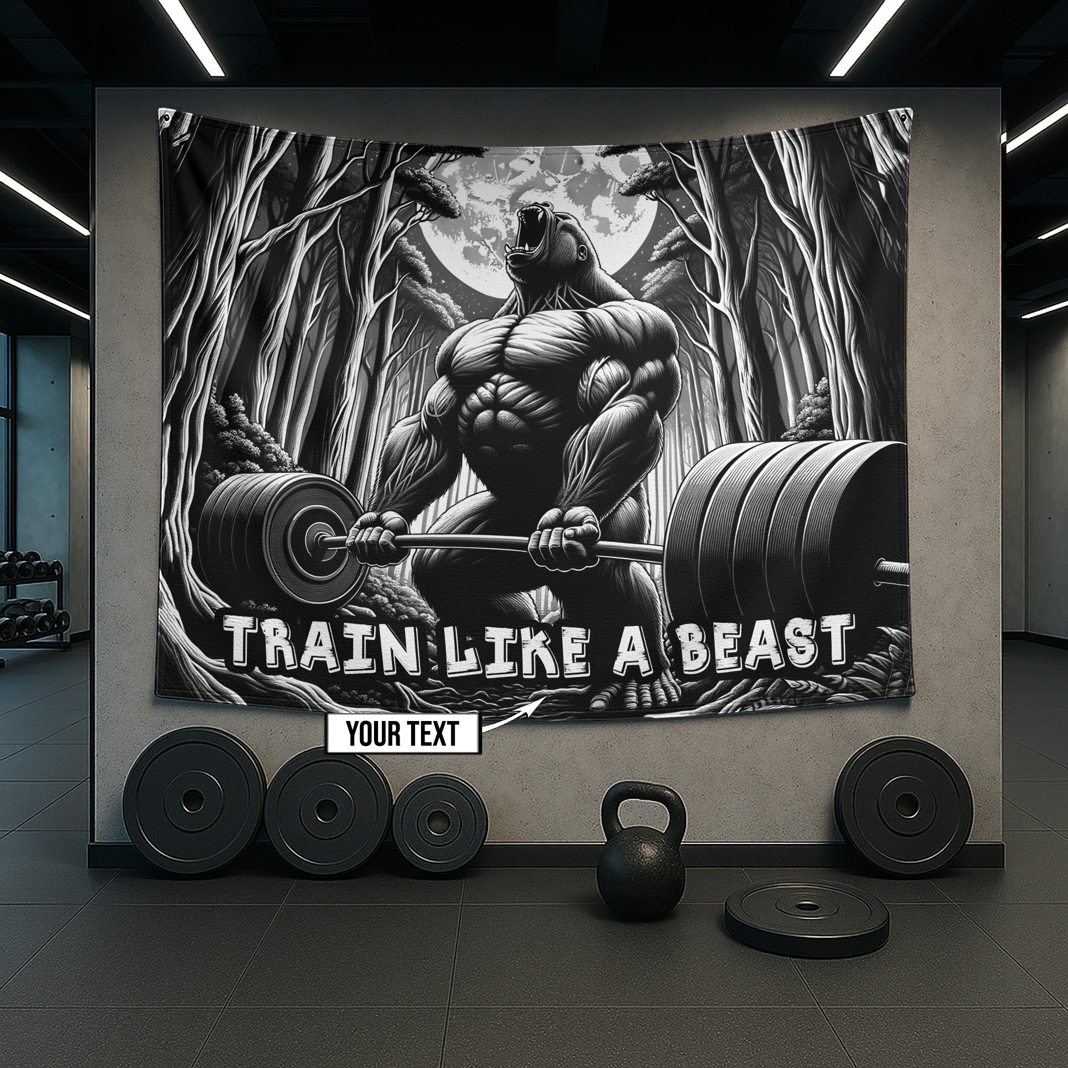 Gorilla in Jungle Gym Flag Train Like a Beast 11314