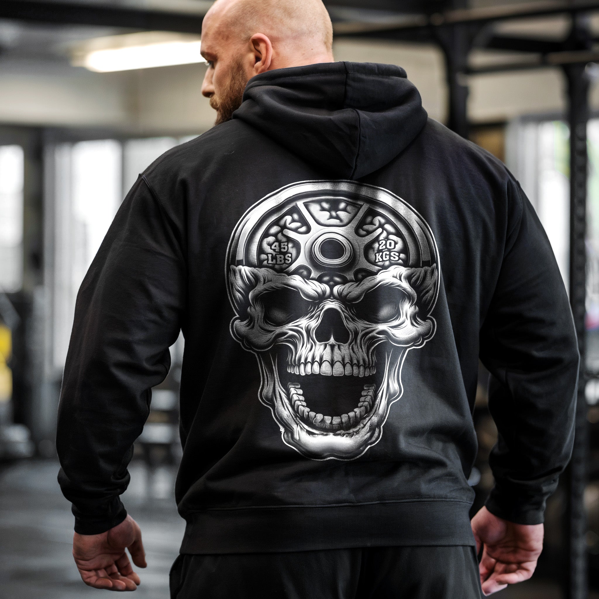 Skull Weight Plates Mind Gym Hoodie 11320