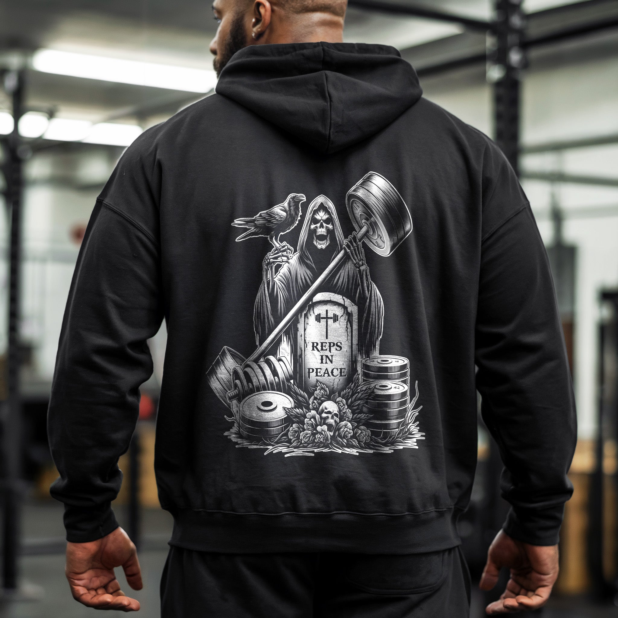 Gym Hoodie Grim Reaper Reps in Peace 11325
