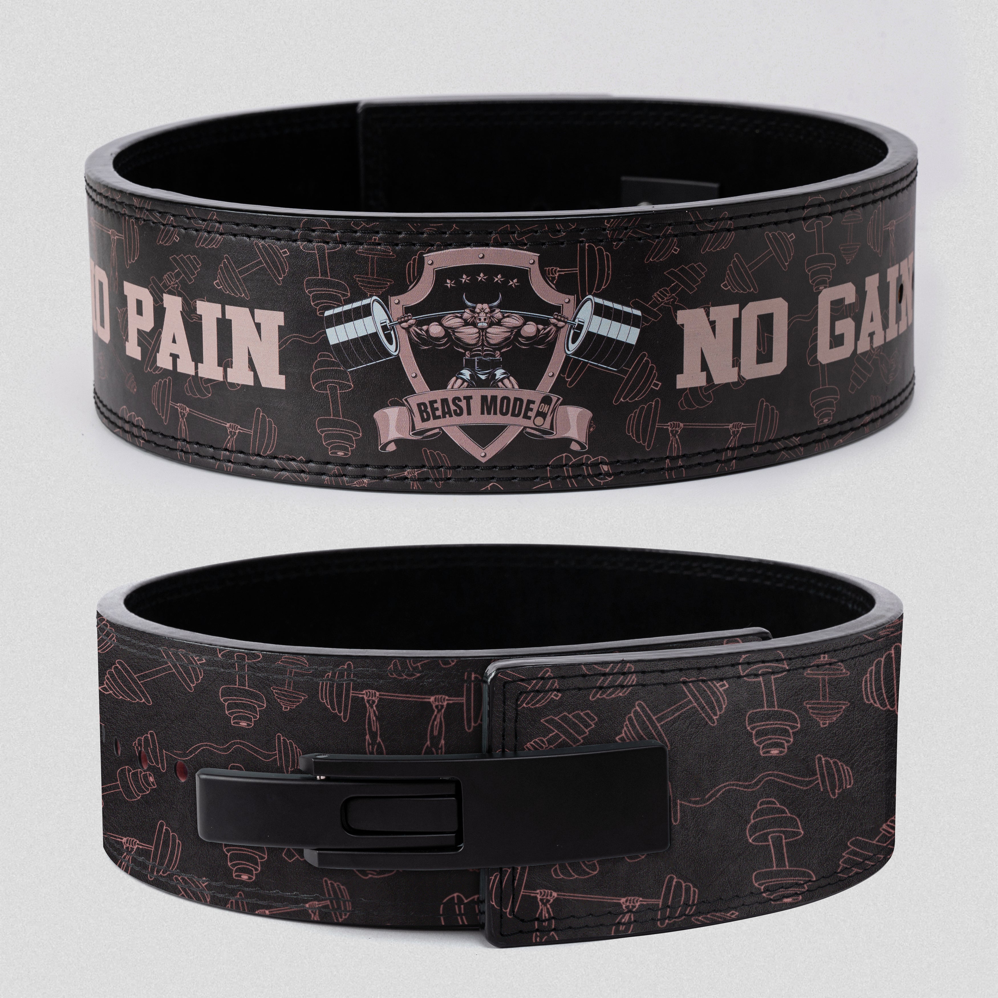 Custom Lever Belt Weight Lifting Beast Mode No Pain No Gain 11326