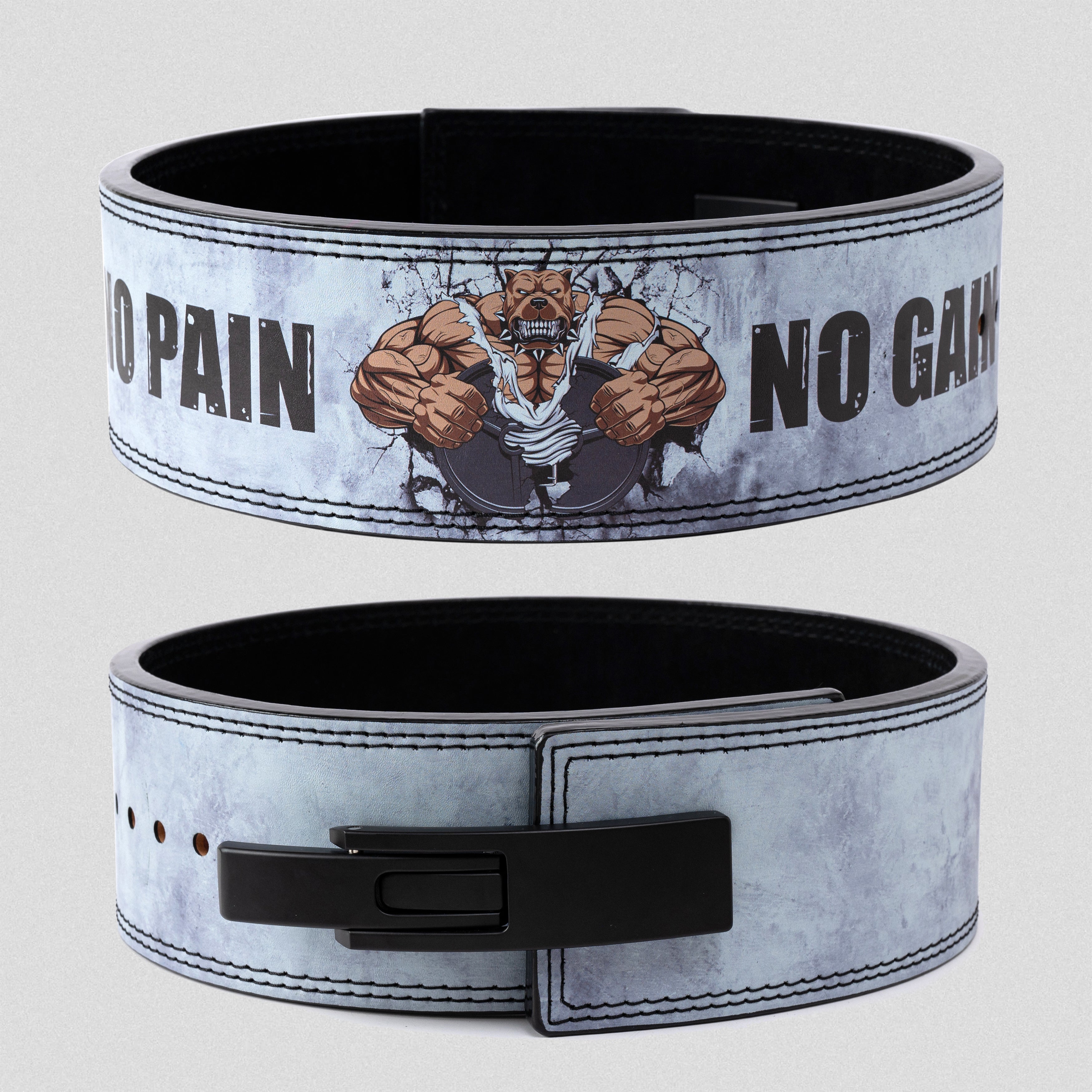 Custom Weight Lifting Belt Bulldog No Pain No Gain 11327