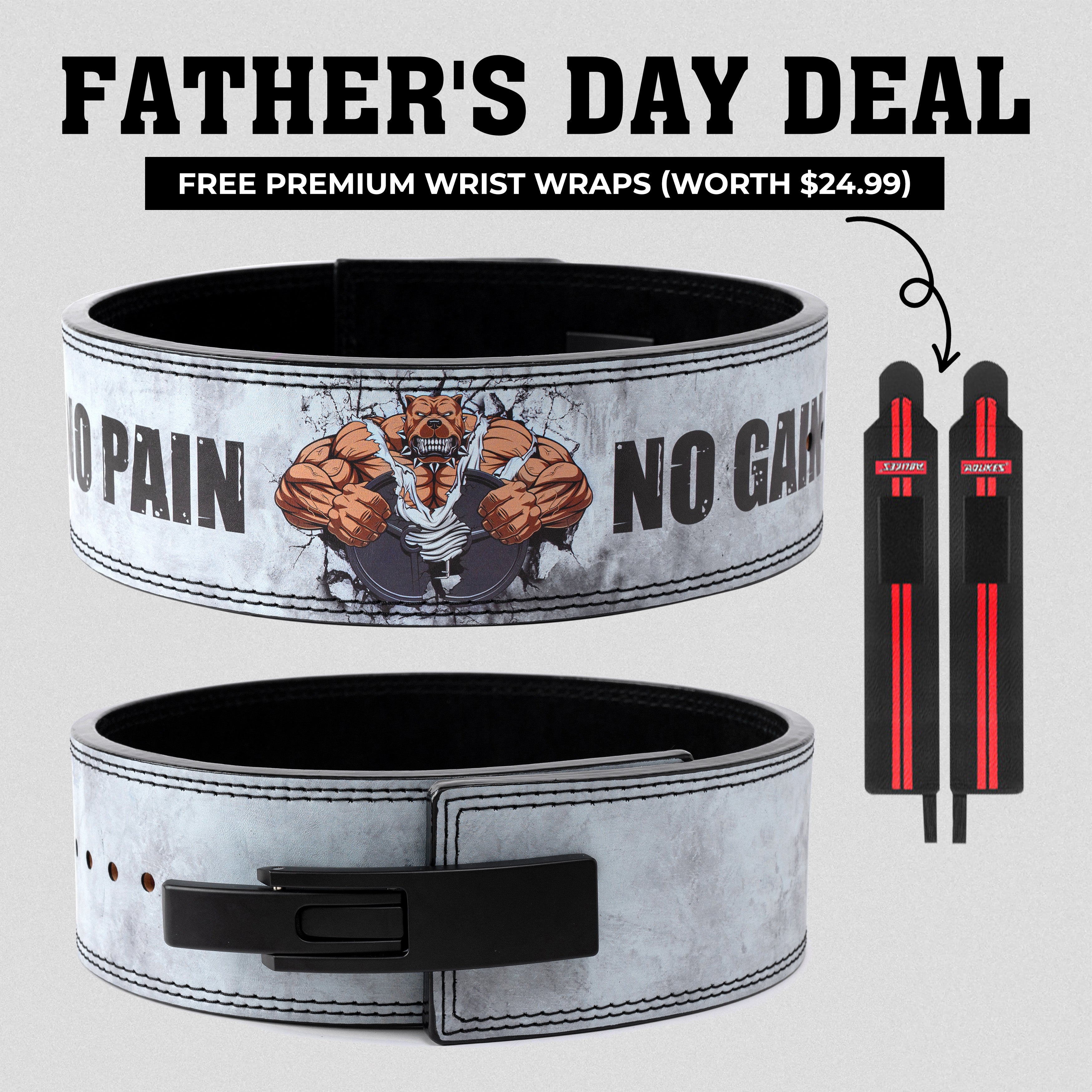 Custom Weight Lifting Belt Bulldog No Pain No Gain 11327
