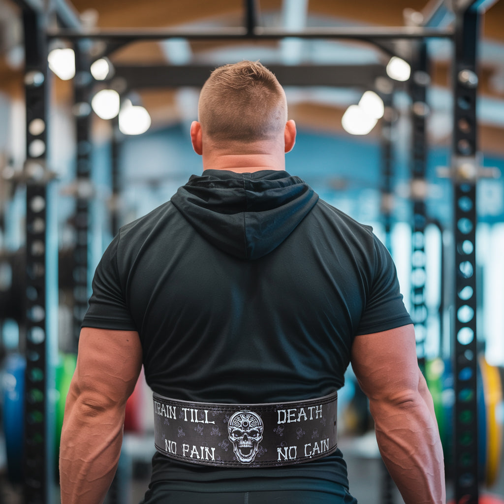 Train Till Death | Hardcore Skull Powerlifting Lever Belt 11331