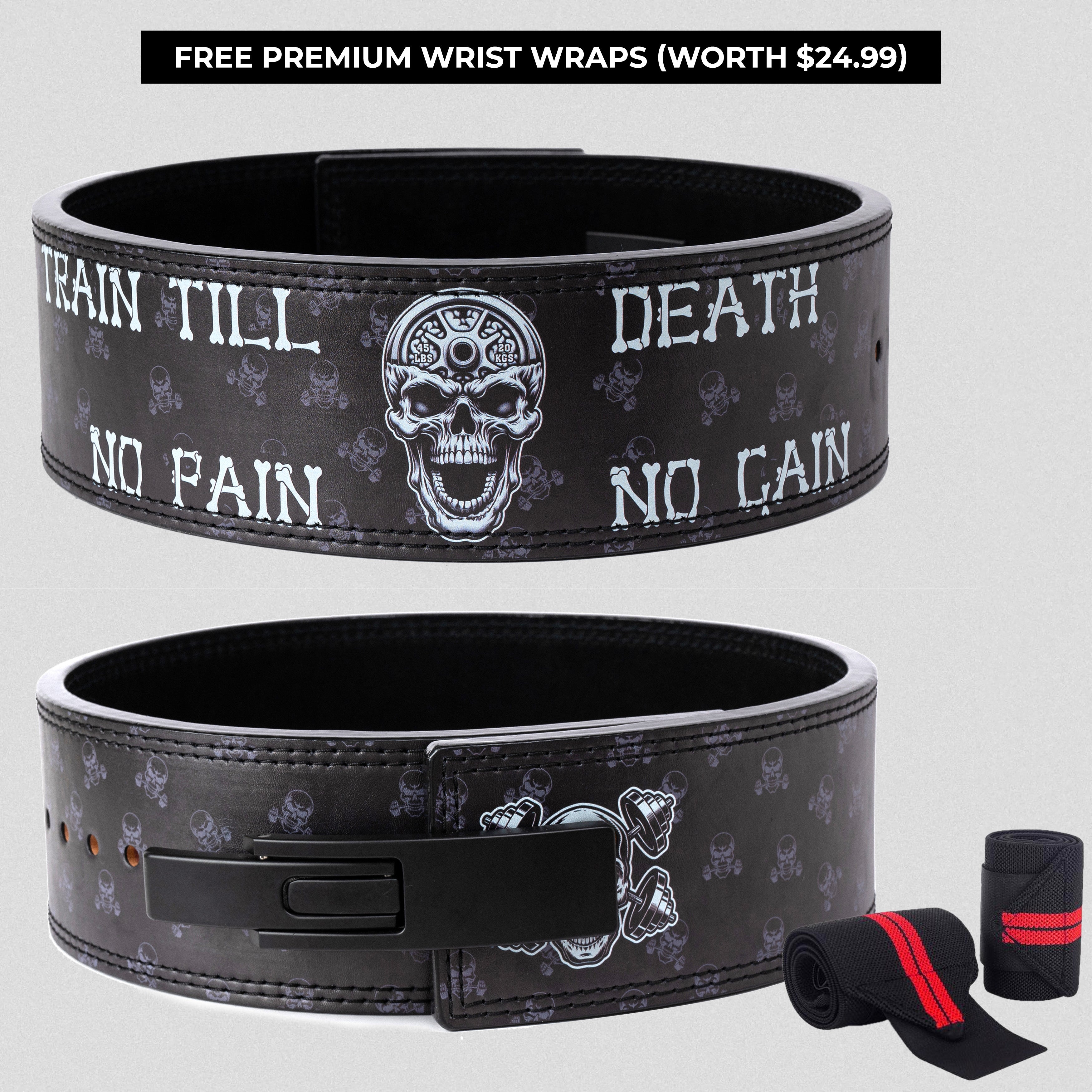 Train Till Death | Hardcore Skull Powerlifting Lever Belt 11331
