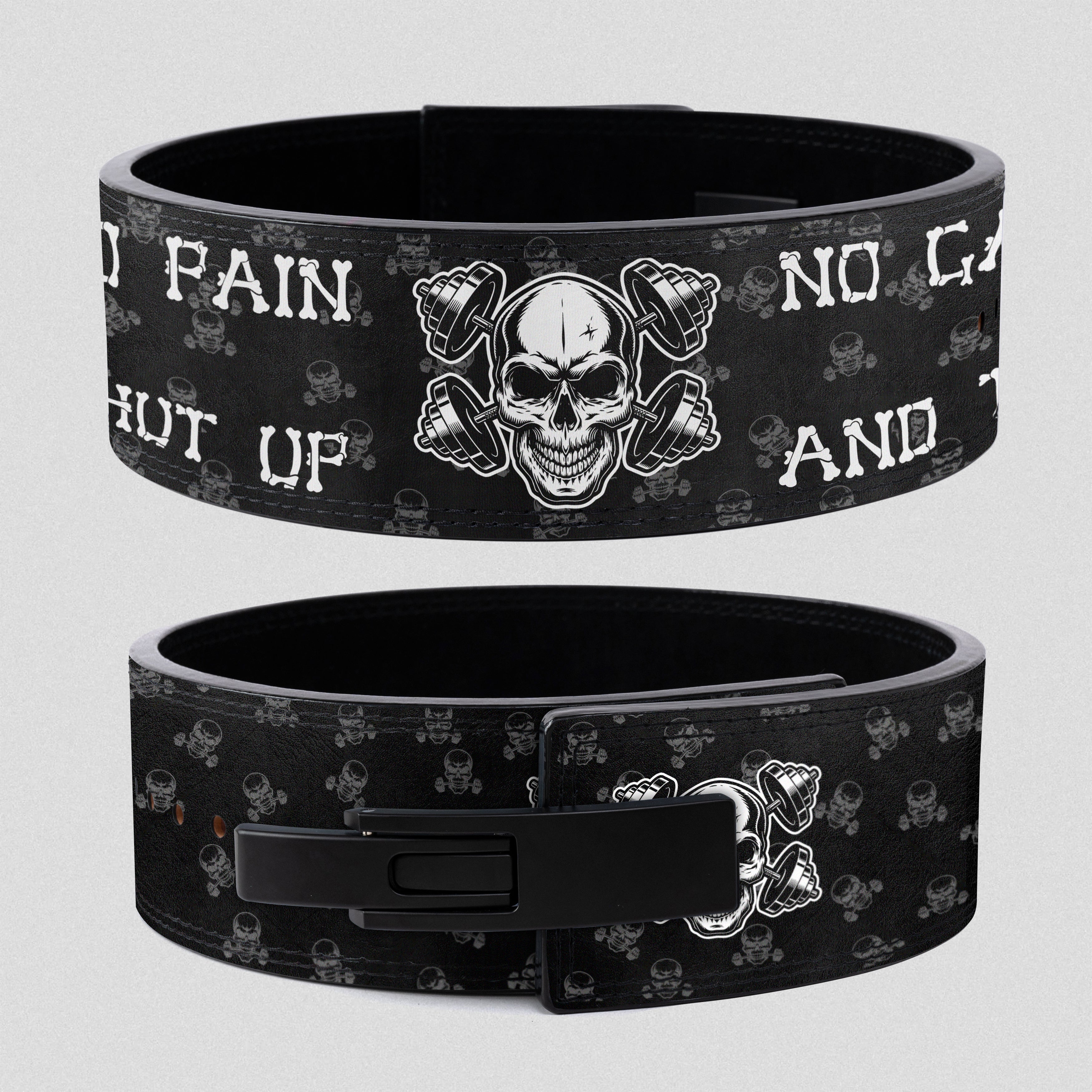 Personalized Skull Weight Lifting Belt Motivation Quotes 11332