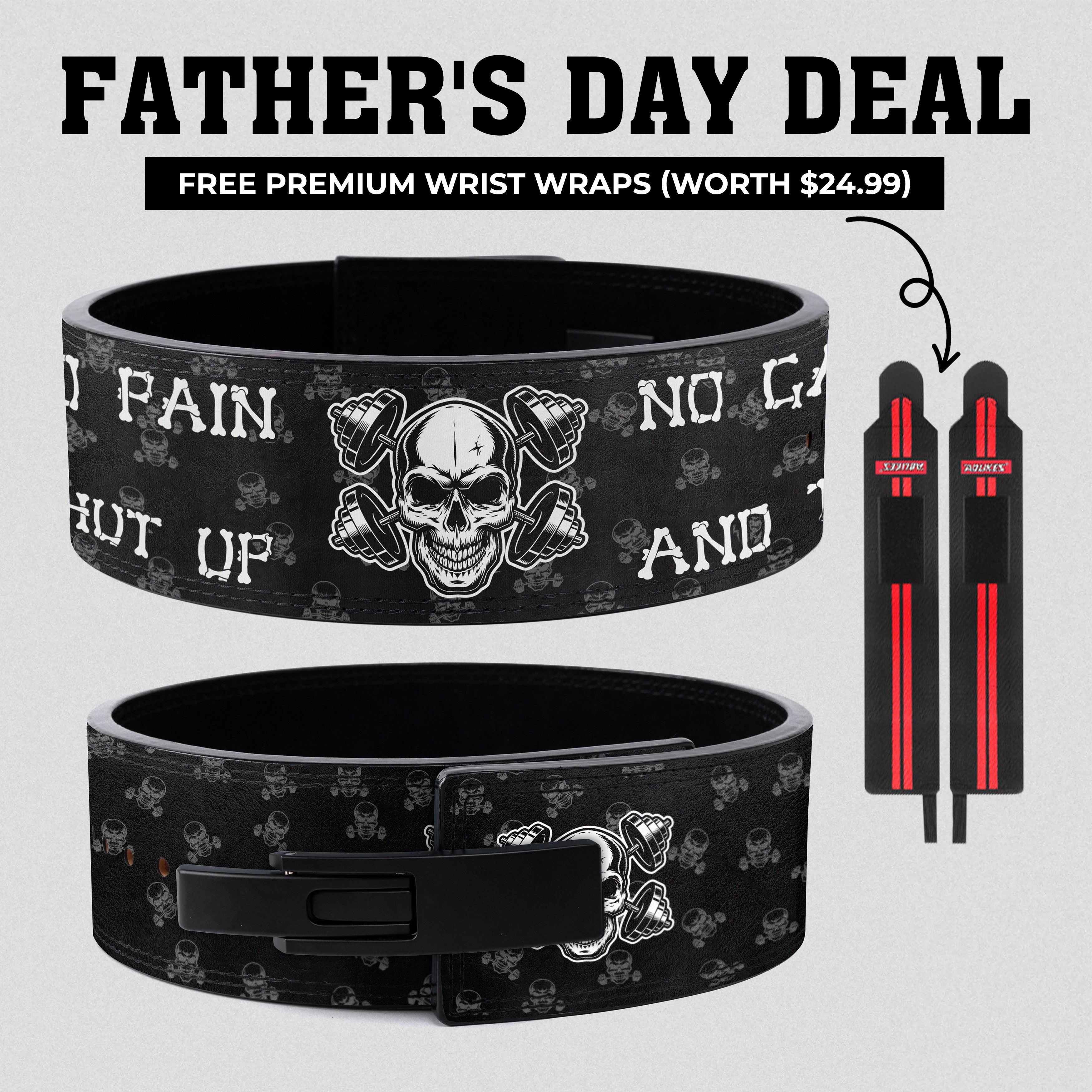 Personalized Skull Weight Lifting Belt Motivation Quotes 11332